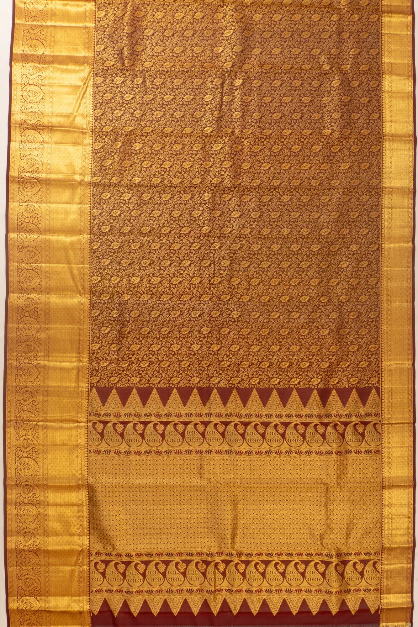 Taranga Kanchi Silk Brocade Dark Maroon Saree