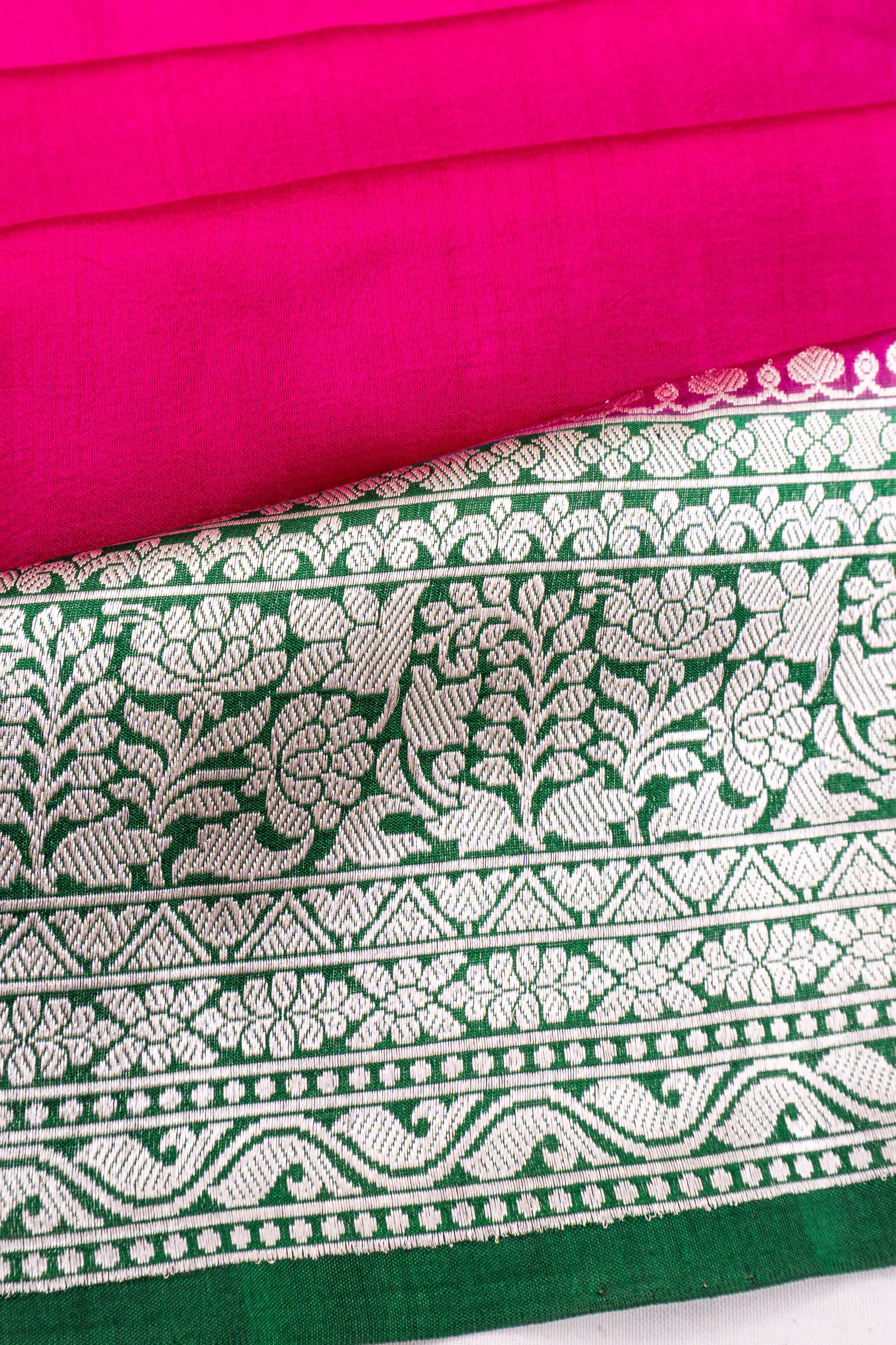 Vaanya Banaras Silk Butta Pink Saree