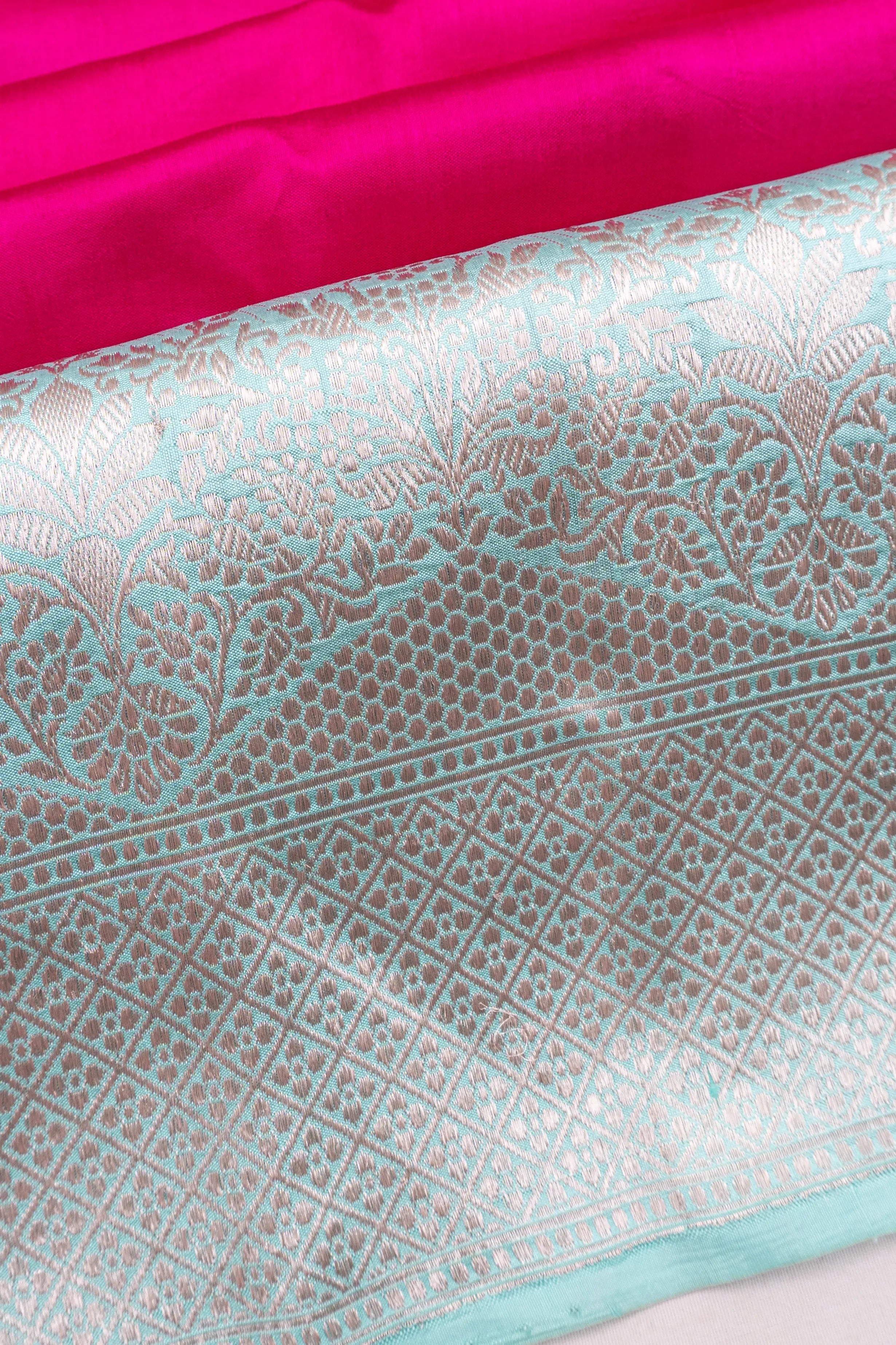 Vaanya Banaras Silk Butta Pink Saree