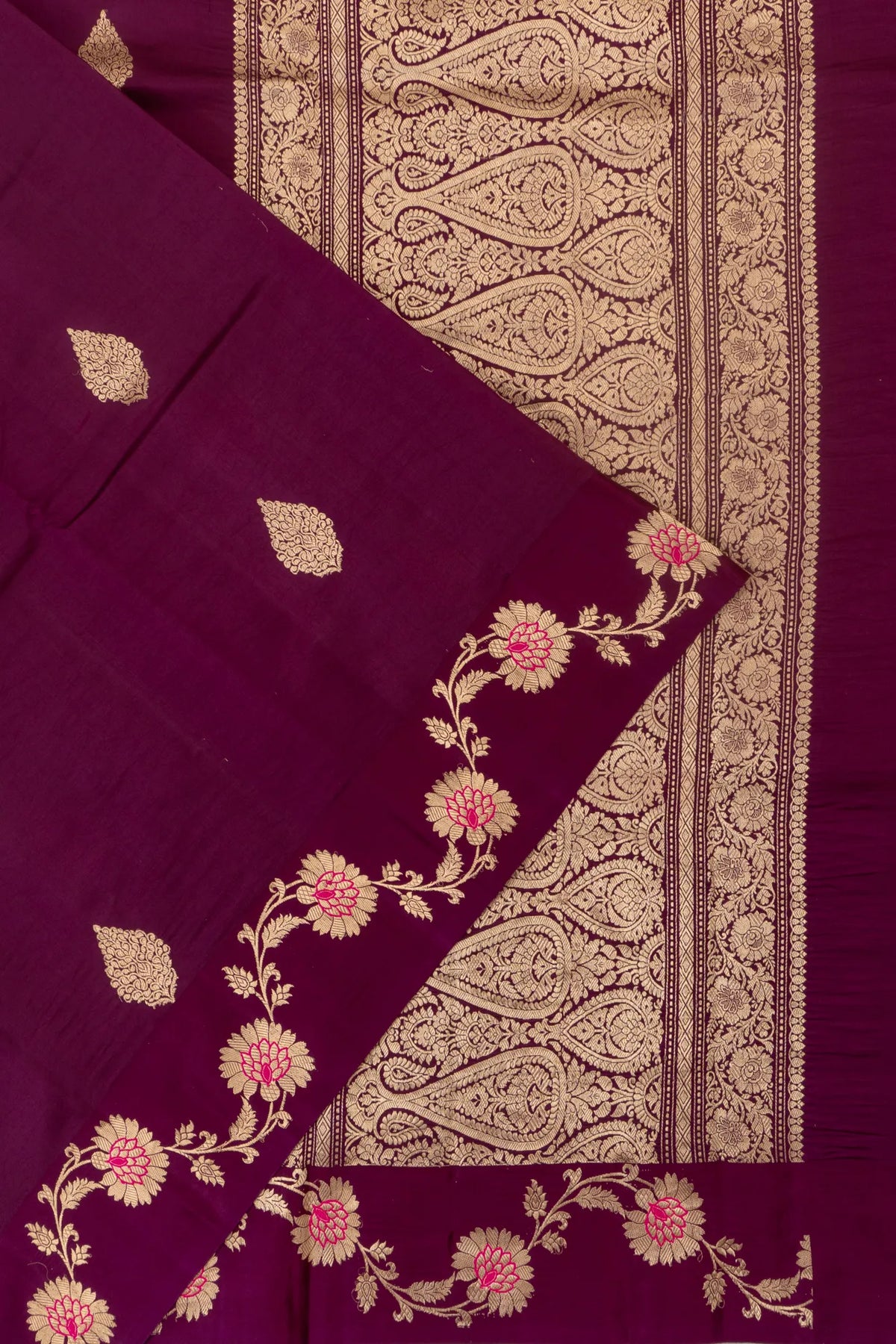 Vaanya Banaras Silk Butta Purple Saree