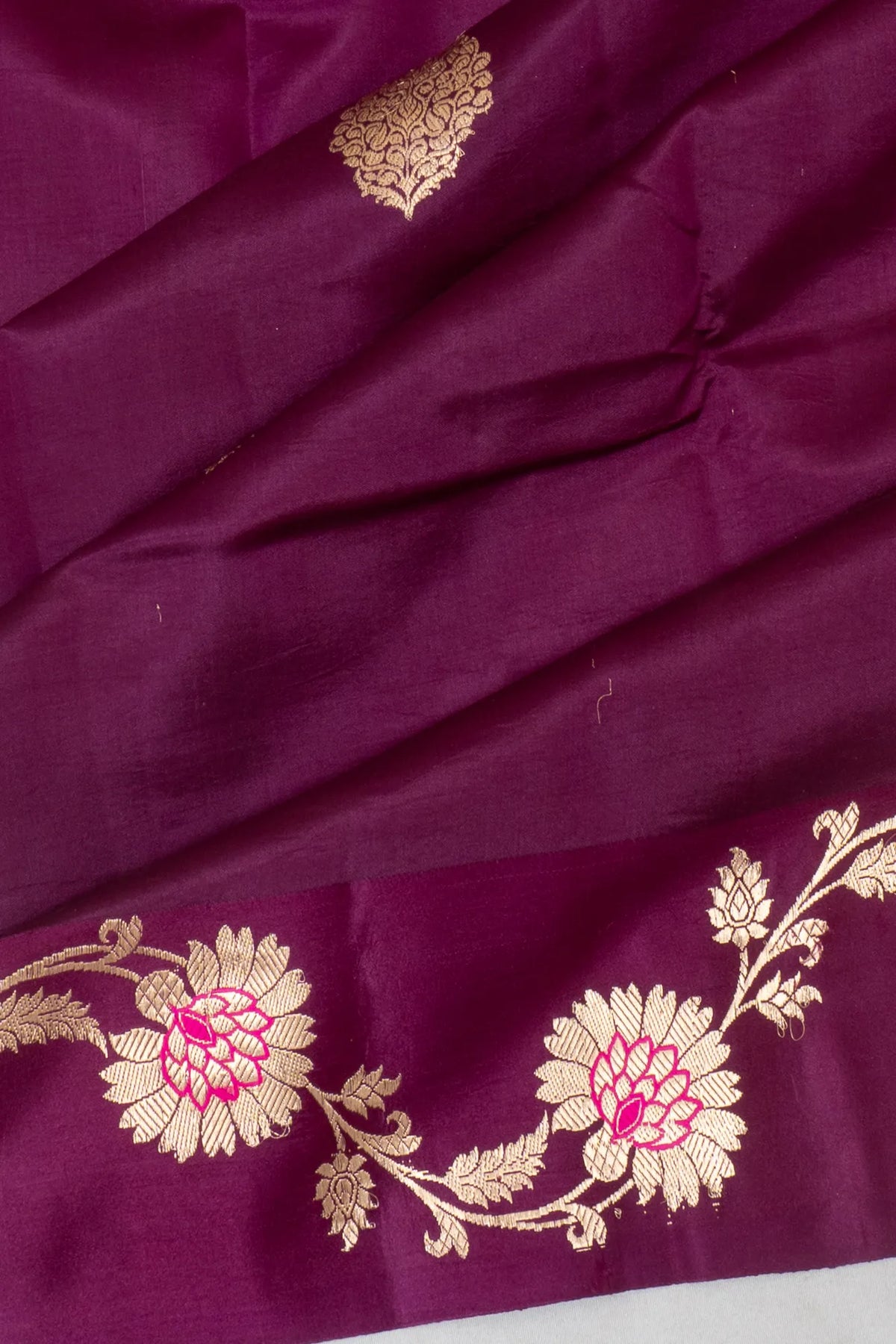 Vaanya Banaras Silk Butta Purple Saree