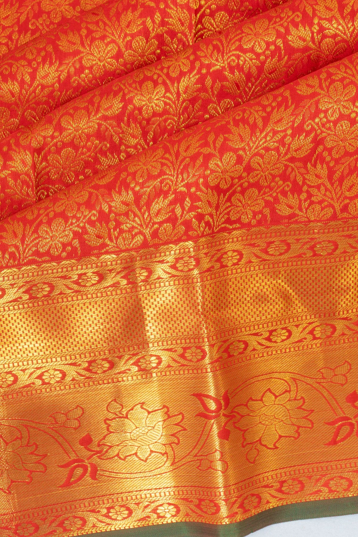 Kanchipuram Silk Brocade Red Saree