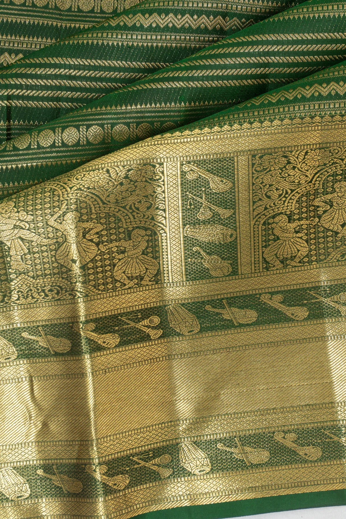 Kanchipuram Silk Brocade Green Saree