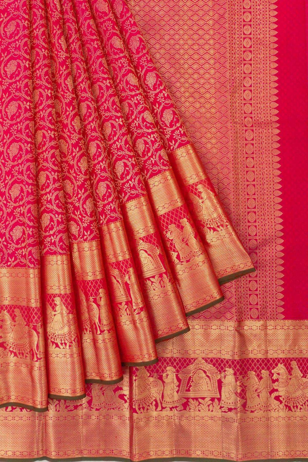 Taranga Kanchi Silk Jaal Pink Saree