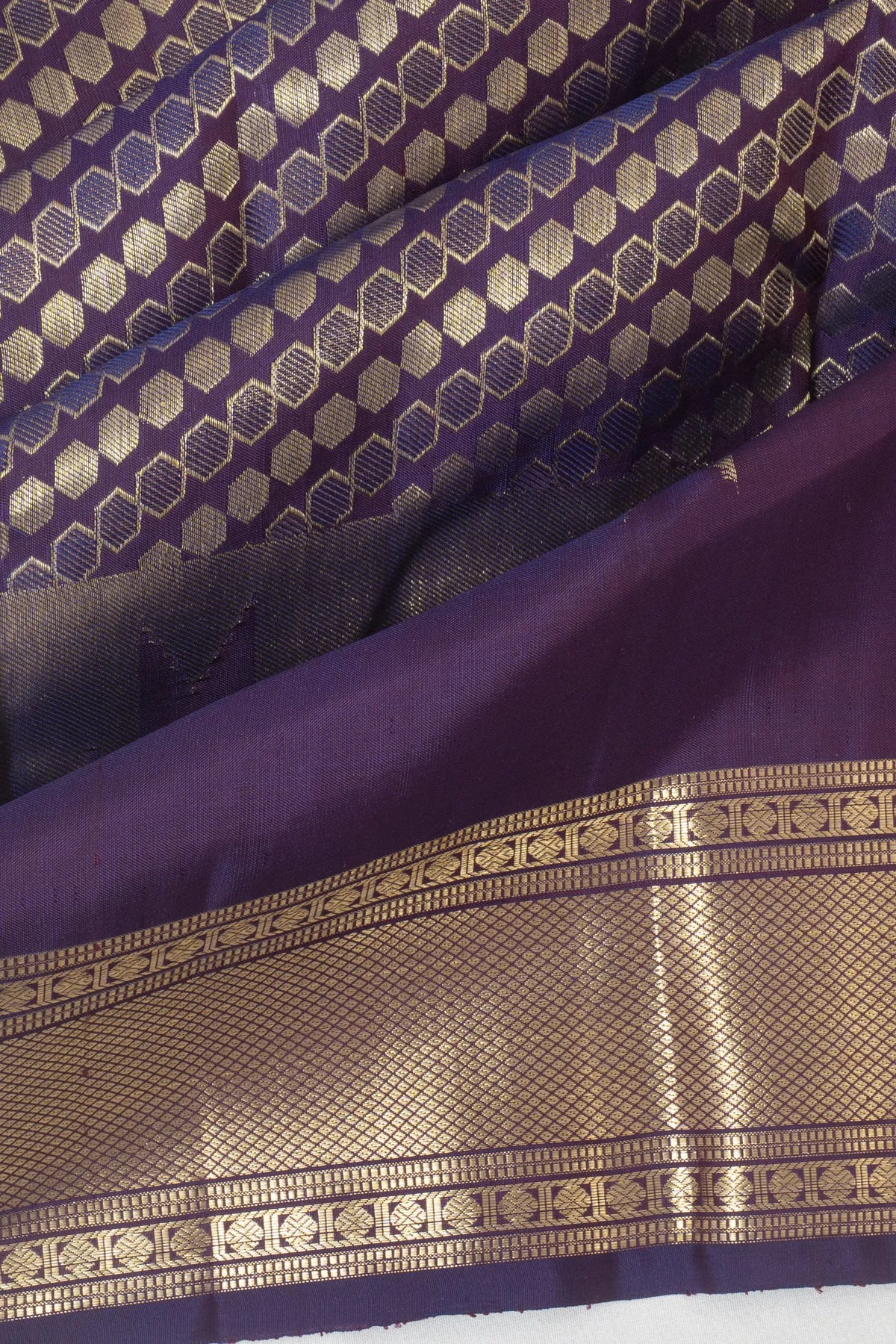 Kanchipuram Silk Brocade Purple Saree