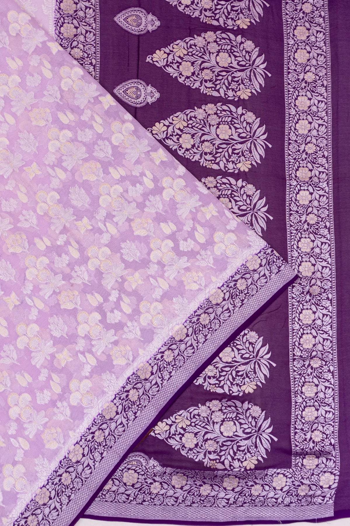 Banarasi Georgette Jaal Lavender Saree