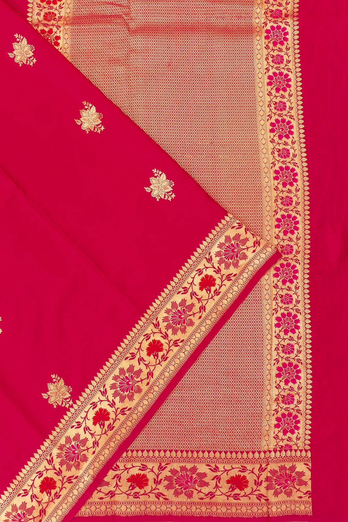 Banarasi Silk Butta Red Saree