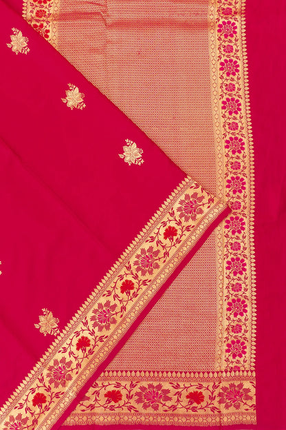 Banarasi Silk Butta Red Saree