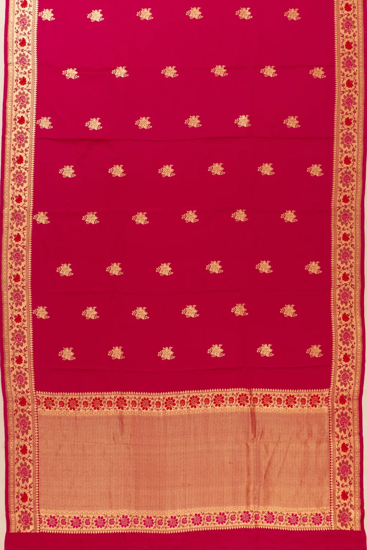 Banarasi Silk Butta Red Saree