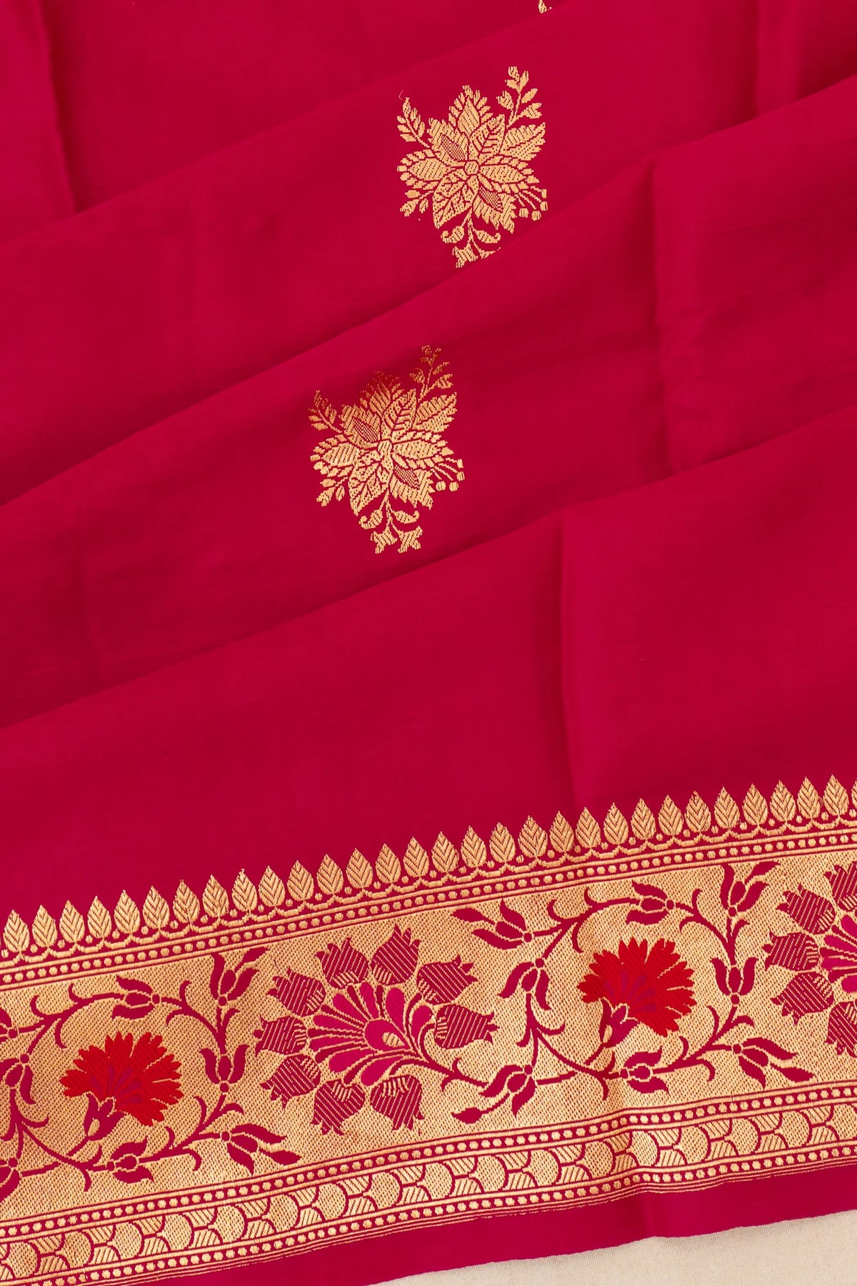 Banarasi Silk Butta Red Saree