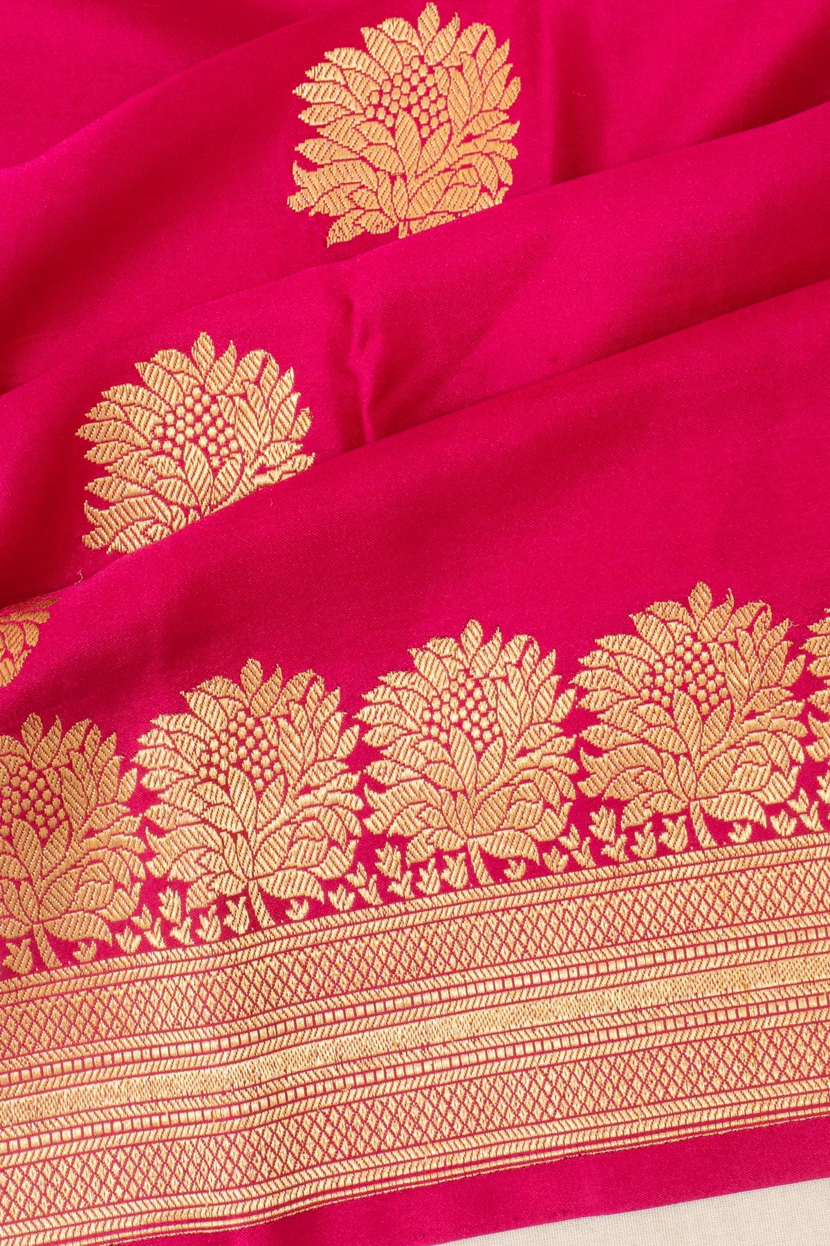 Banarasi Silk Butta Rani Pink Saree