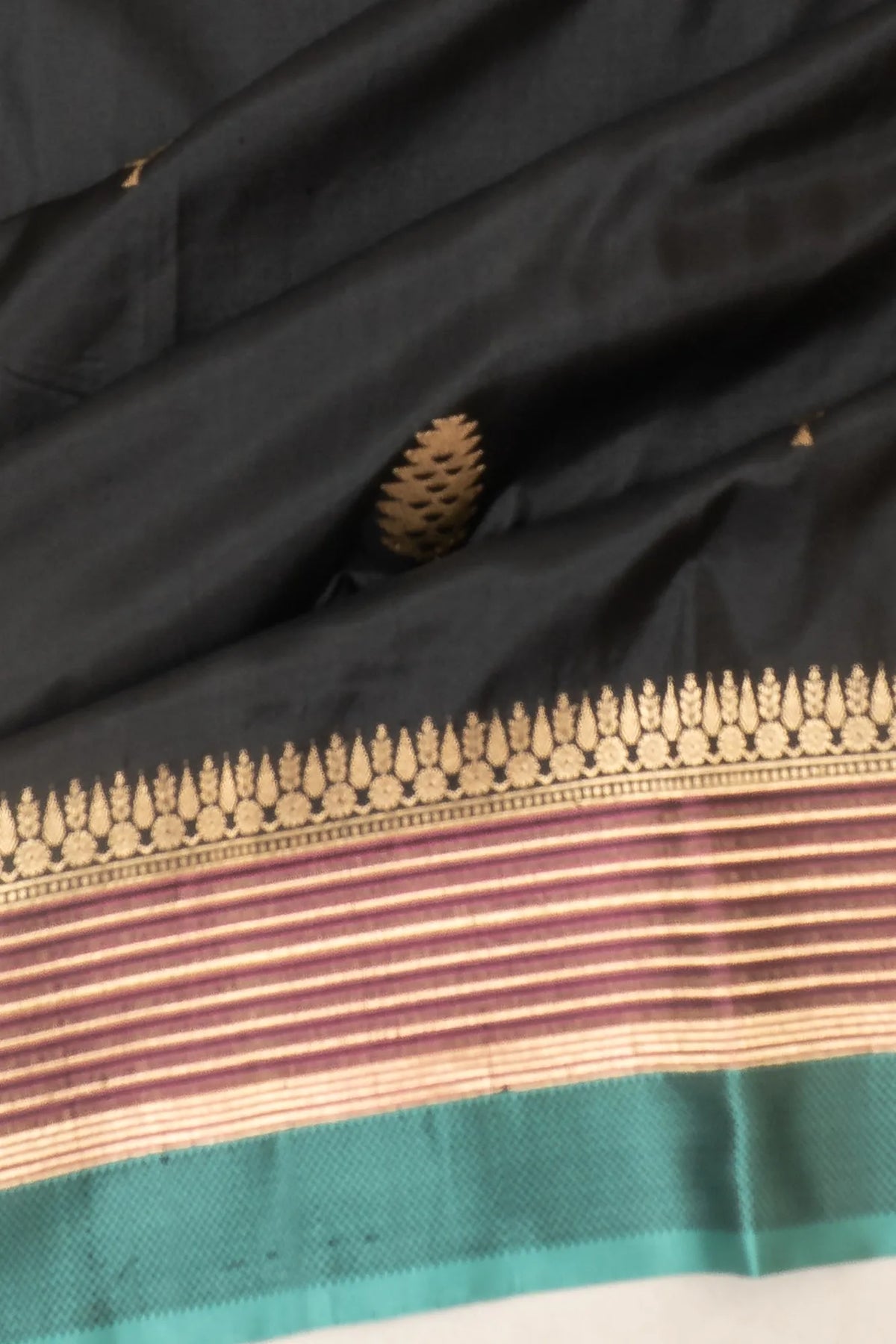 Vaanya Banaras Silk Butta Black Saree