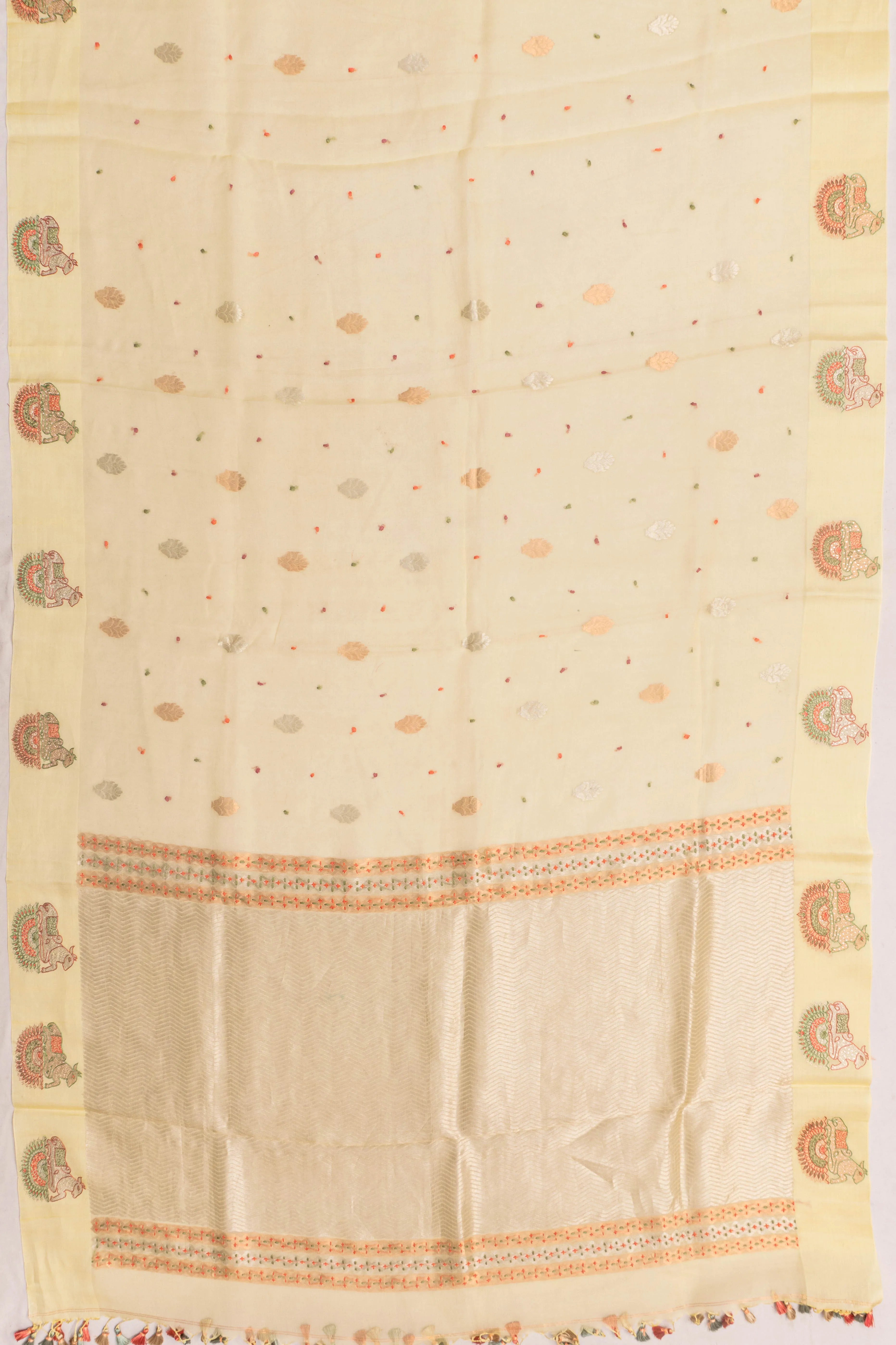 Organza Butta Yellow Saree