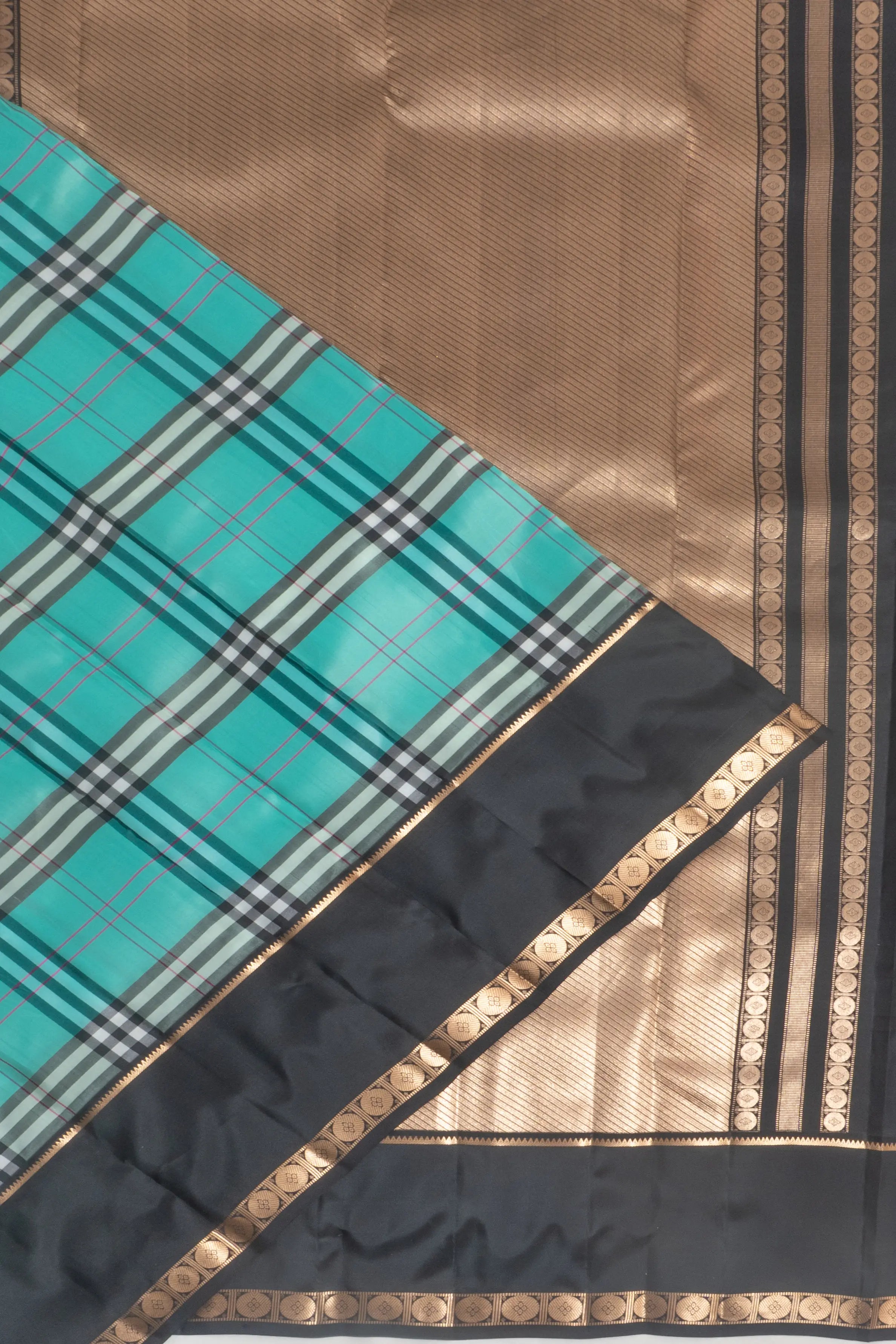 Taranga Kanchi Silk Checks Blue Saree