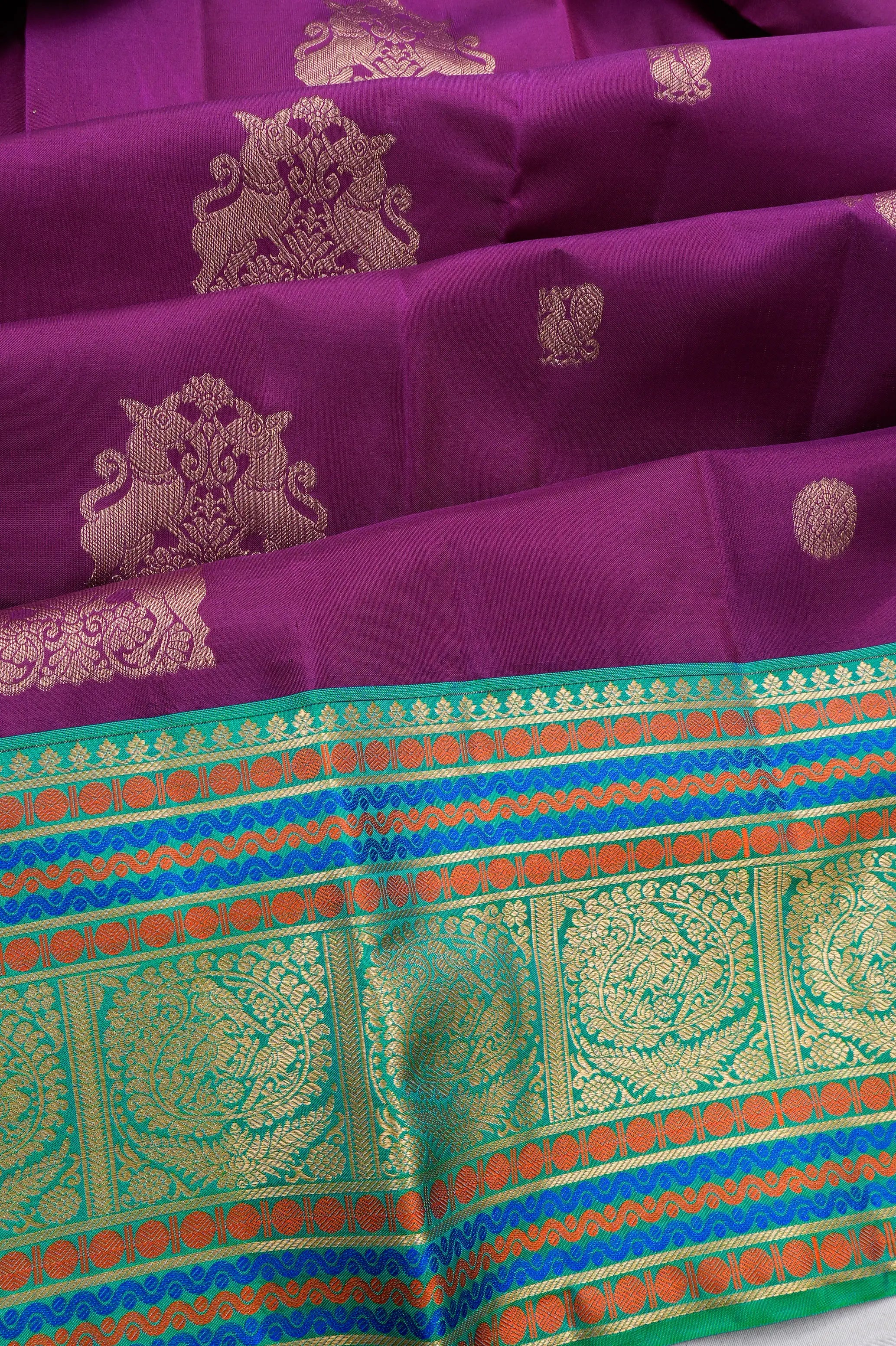 Taranga Kanchi Silk Butta Purple Saree
