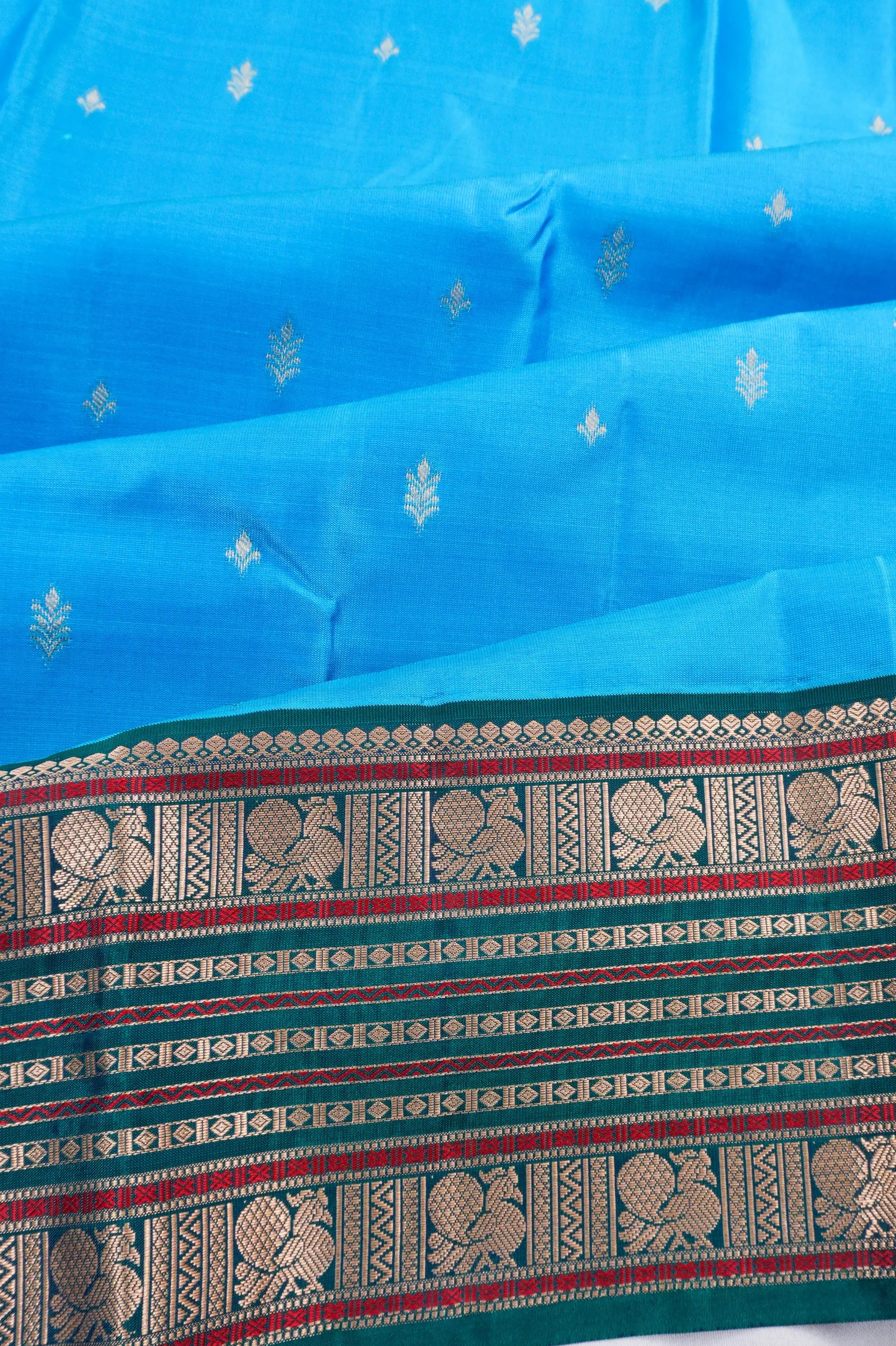 Taranga Kanchi Silk Butta Sky Blue Saree