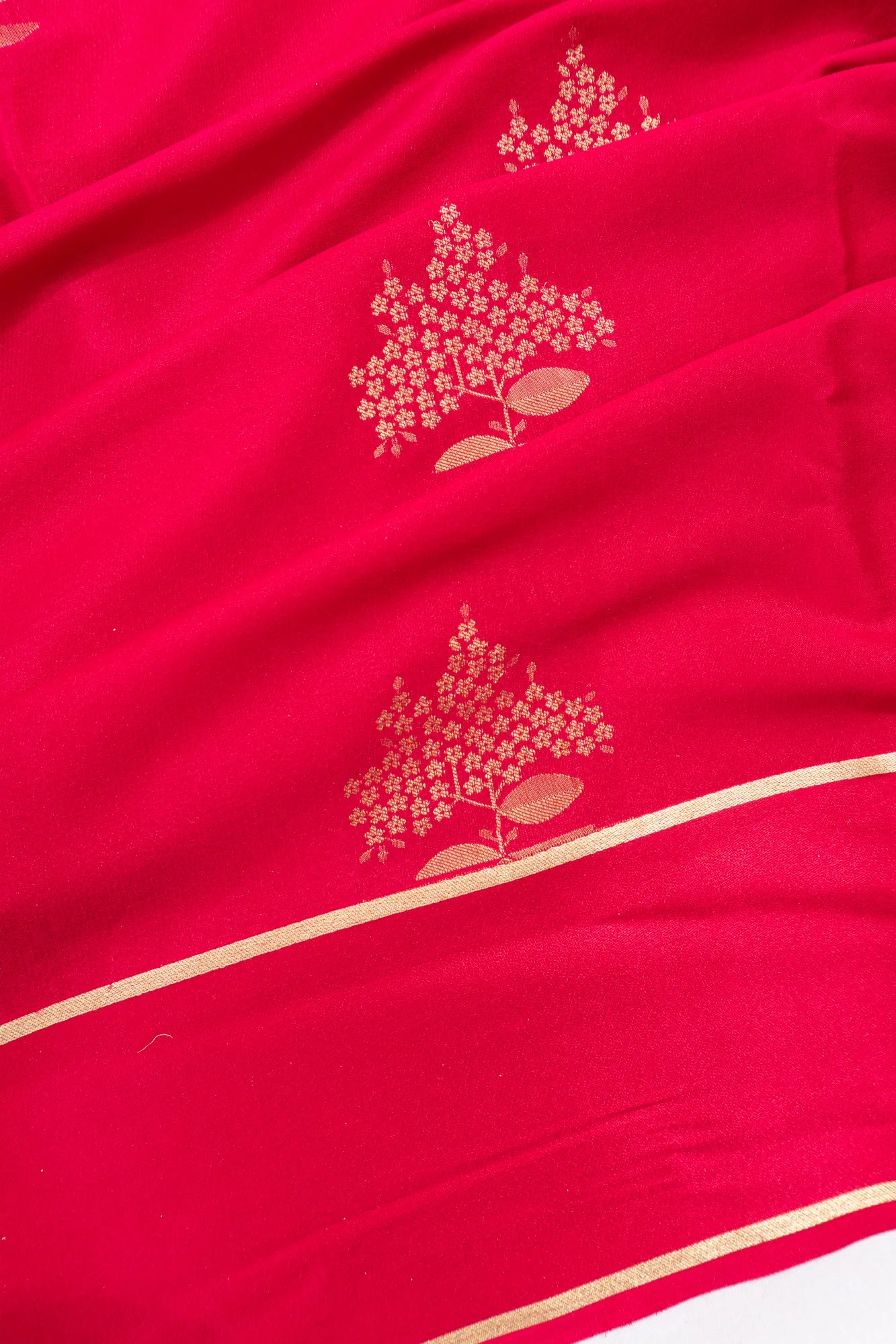 Mysore Silk Butta Red Saree