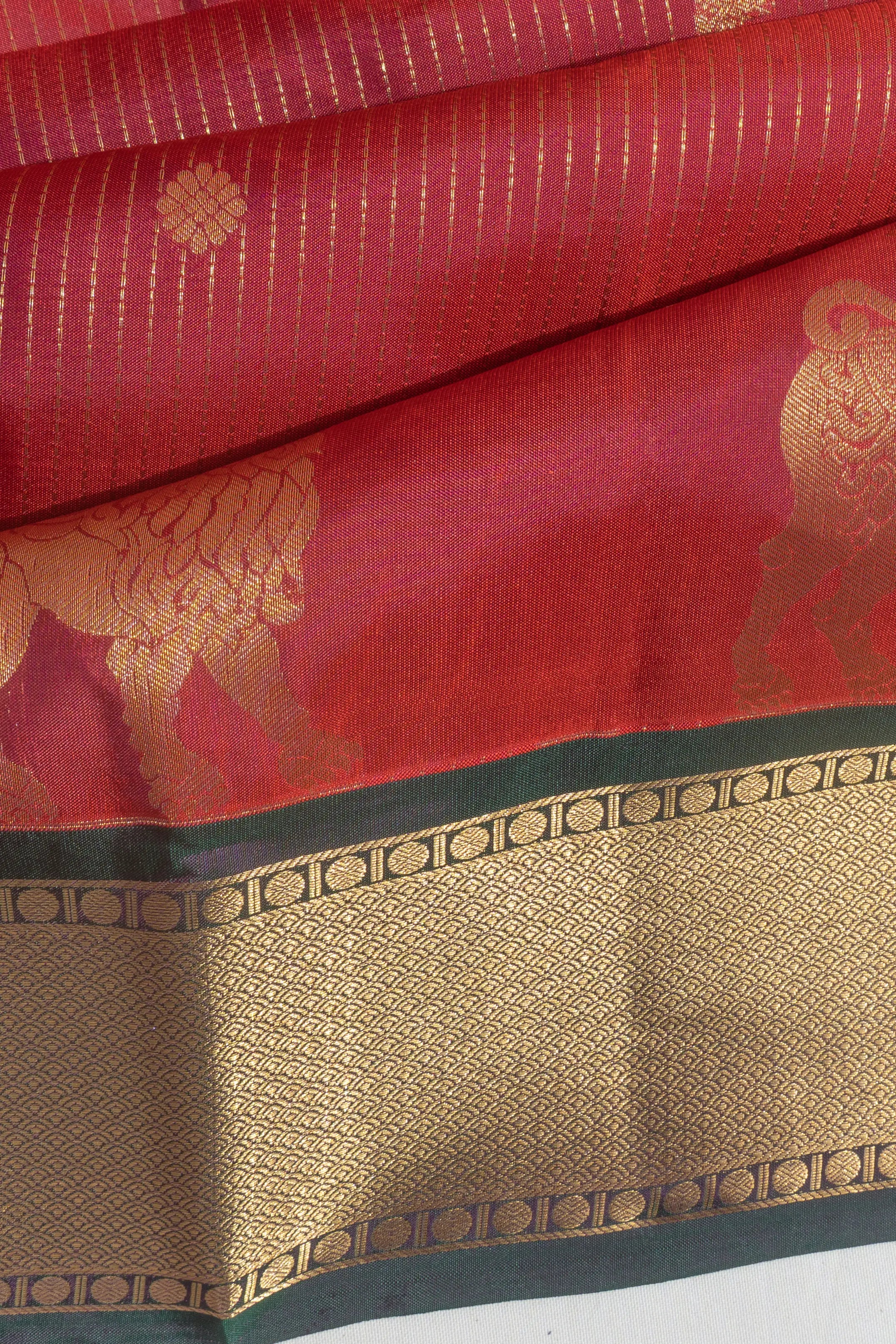 Taranga Kanchi Silk Lines And Butta Red Saree