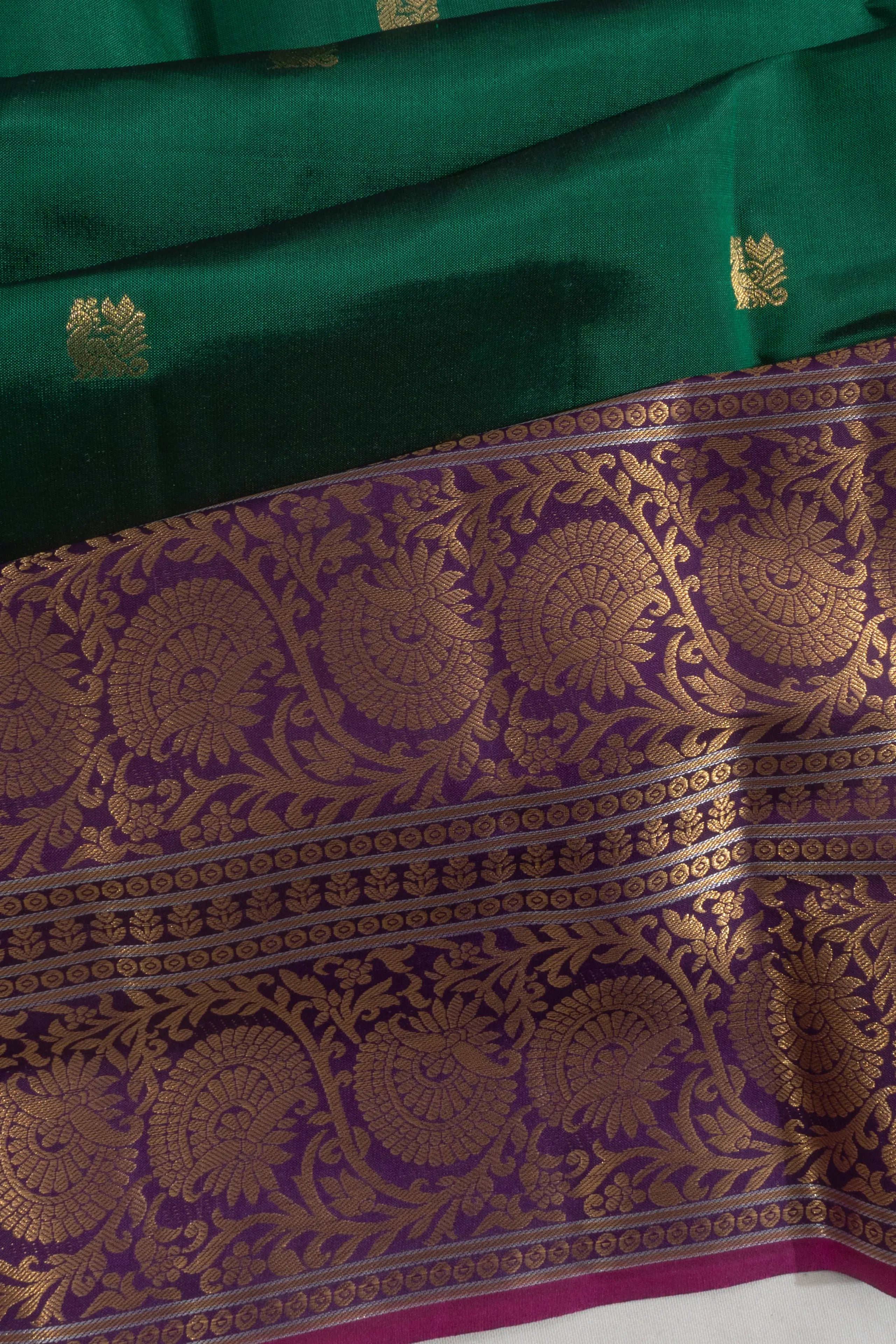 Taranga Kanchi Silk Butta Green Saree