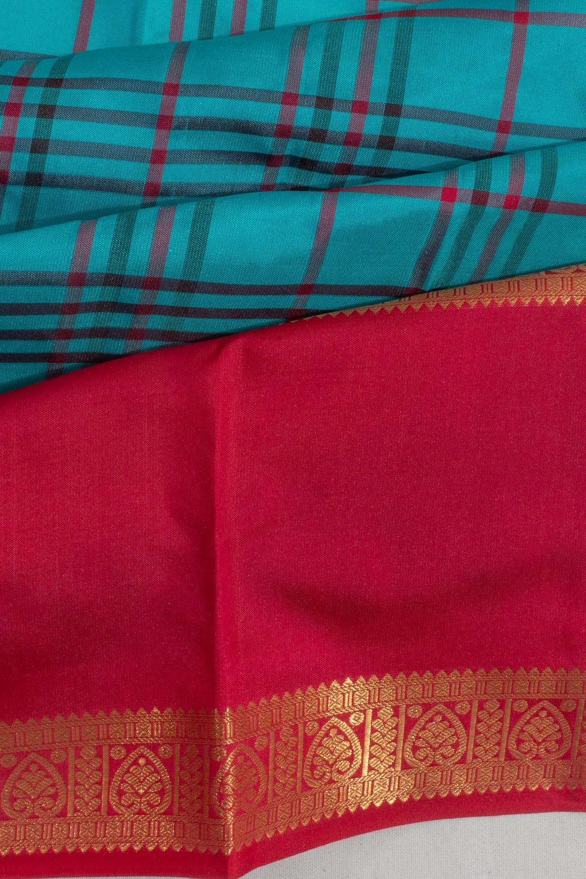 Taranga Kanchi Silk Checks Blue Saree