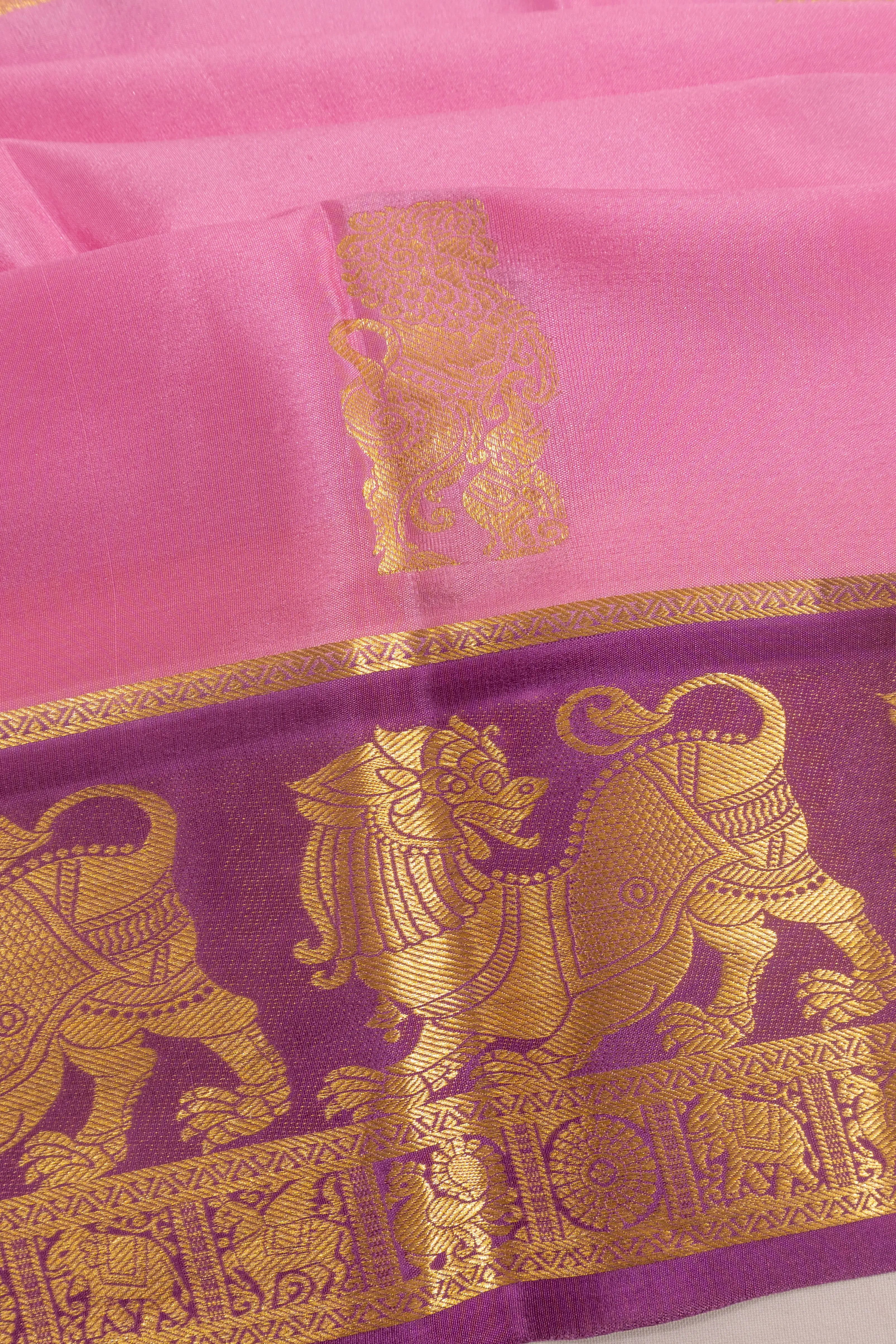 Mysore Silk Butta Pink Saree