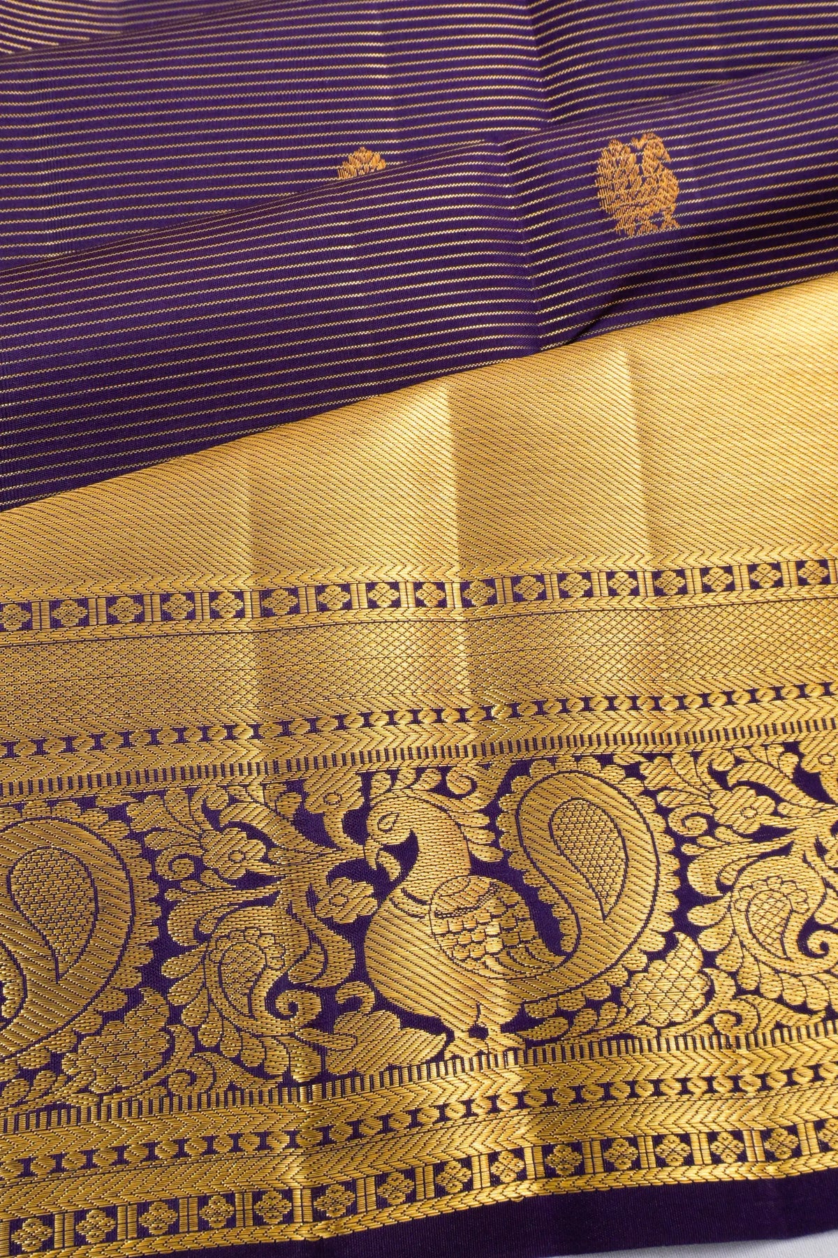 Taranga Kanchi Silk Lines And Butta Purple Saree