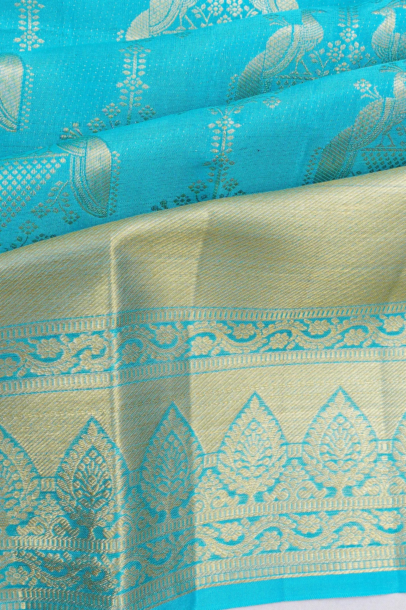 Taranga Kanchi Silk Brocade Sky Blue Saree