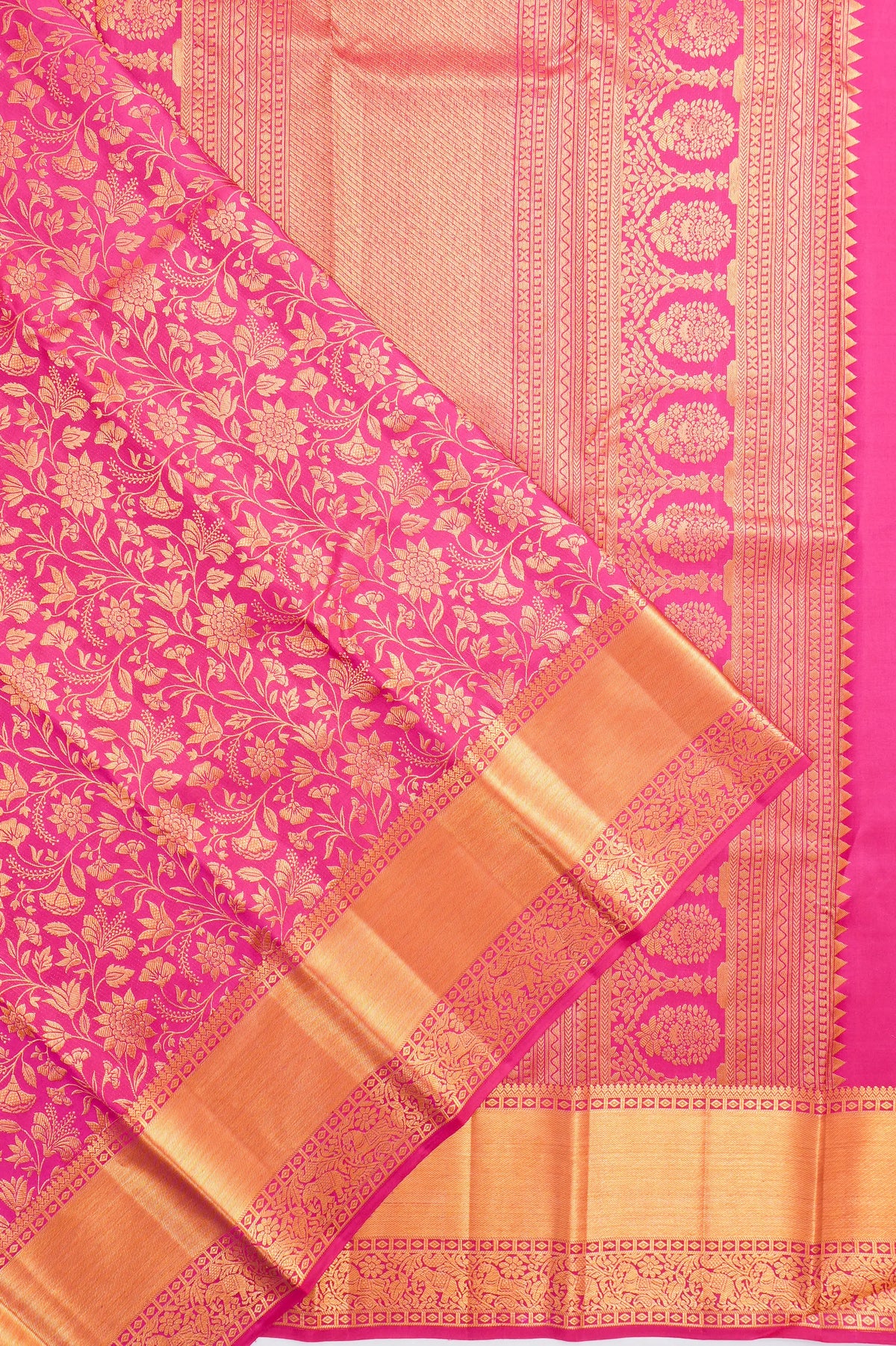 Taranga Kanchi Silk Jaal Pink Saree