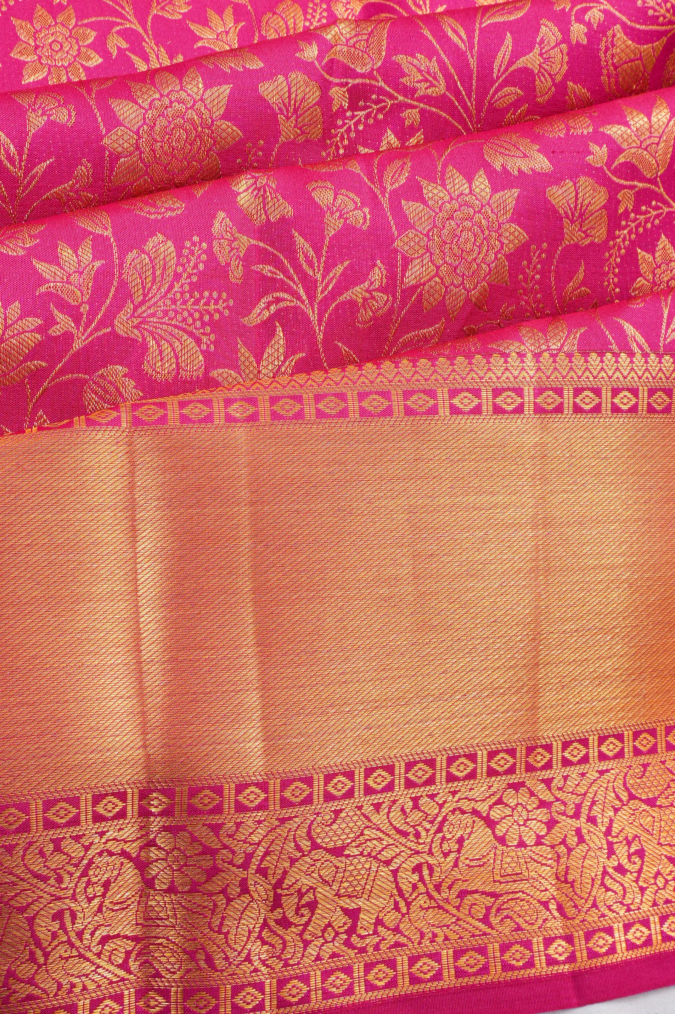 Taranga Kanchi Silk Jaal Pink Saree
