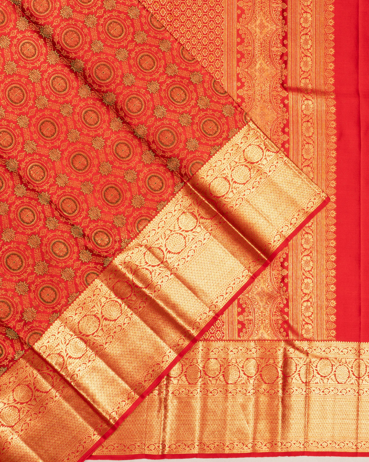 Kanchipuram Silk Brocade Red Saree