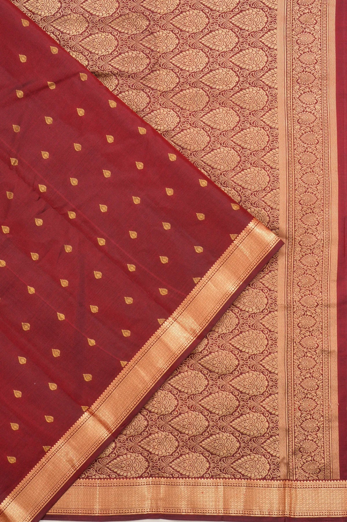 Taranga Kanchi Silk Butta Brown Saree