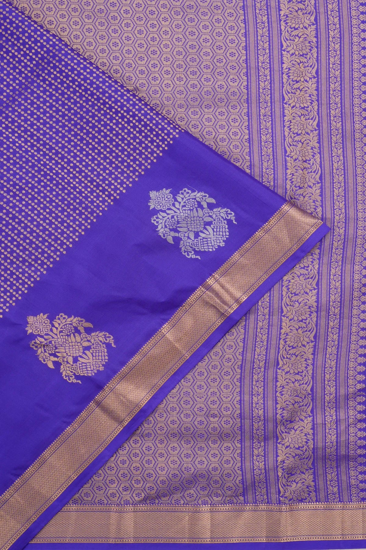 Taranga Kanchi Silk Brocade And Butta Violet Saree