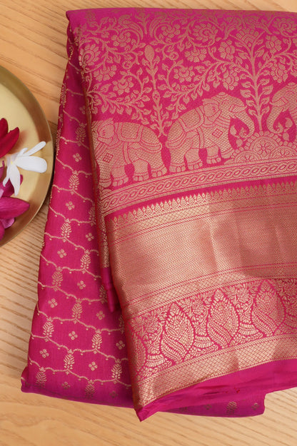 Taranga Kanchi Silk Brocade Pink Saree
