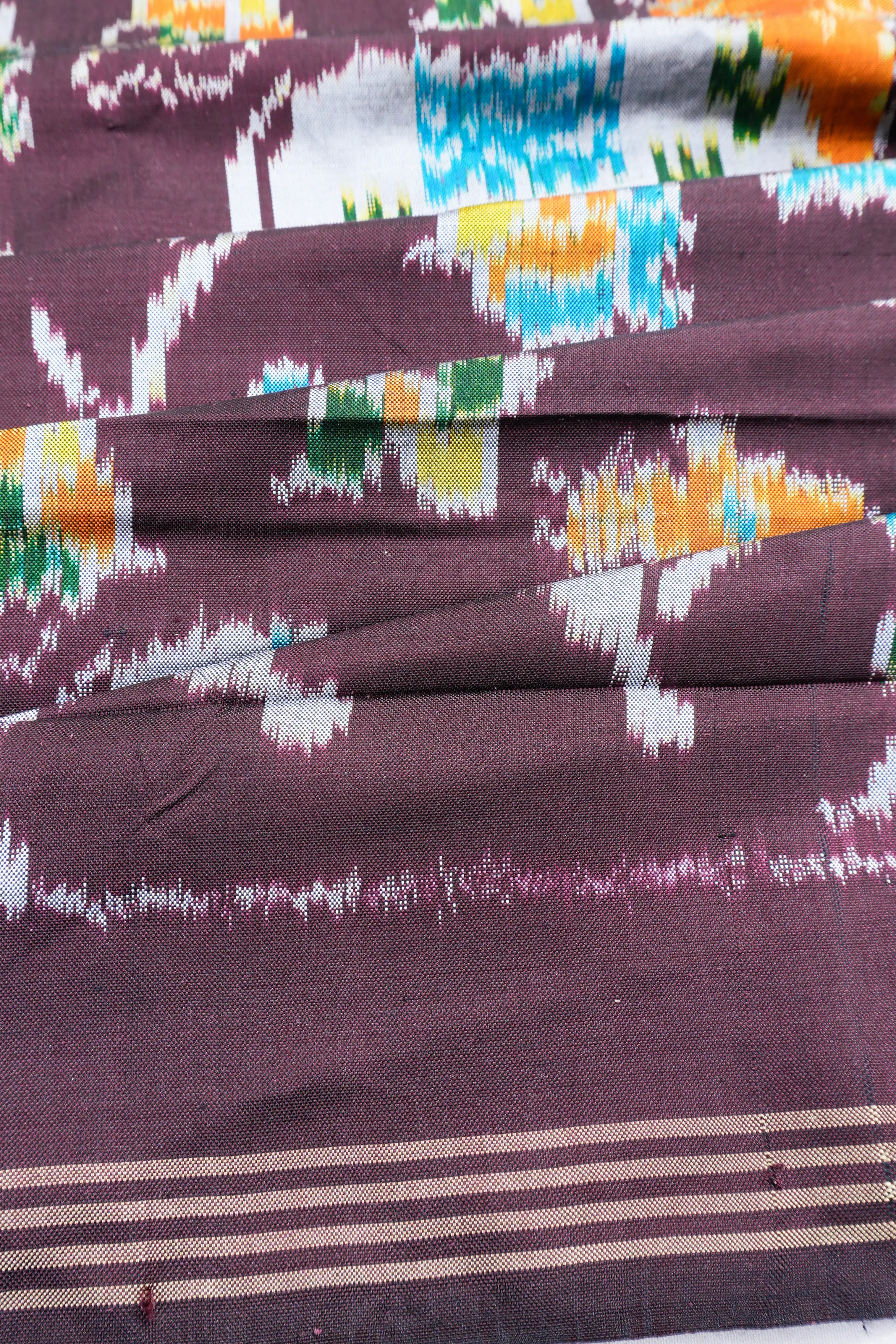Pochampally Silk Ikat Brown Saree With Pichwai Motif