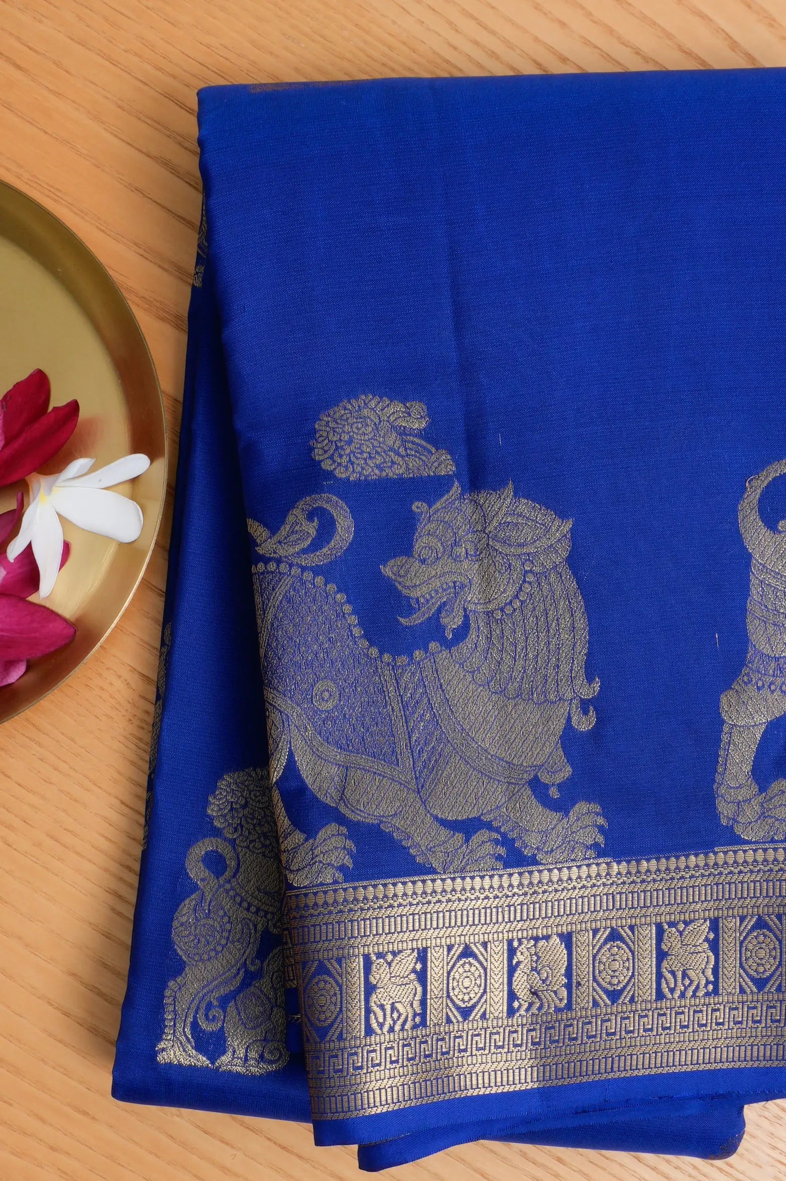Taranga Kanchi Silk Butta Royal Blue Saree