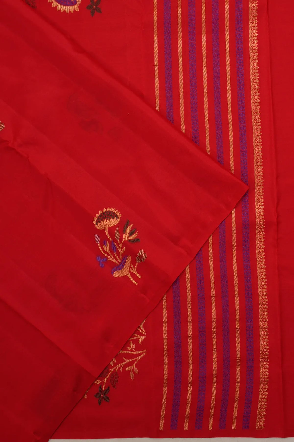 Taranga Kanchi Silk Butta Dark Red Saree