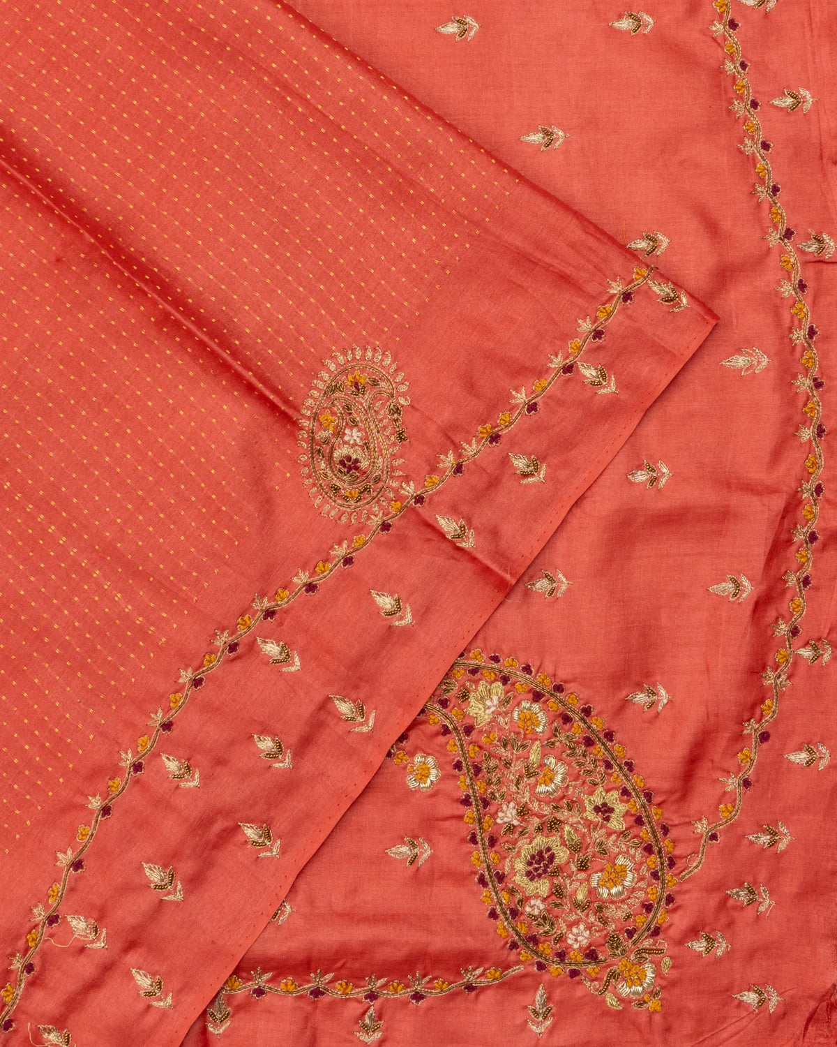 Soft Tussar Butta Pink Saree With Zardosi Work