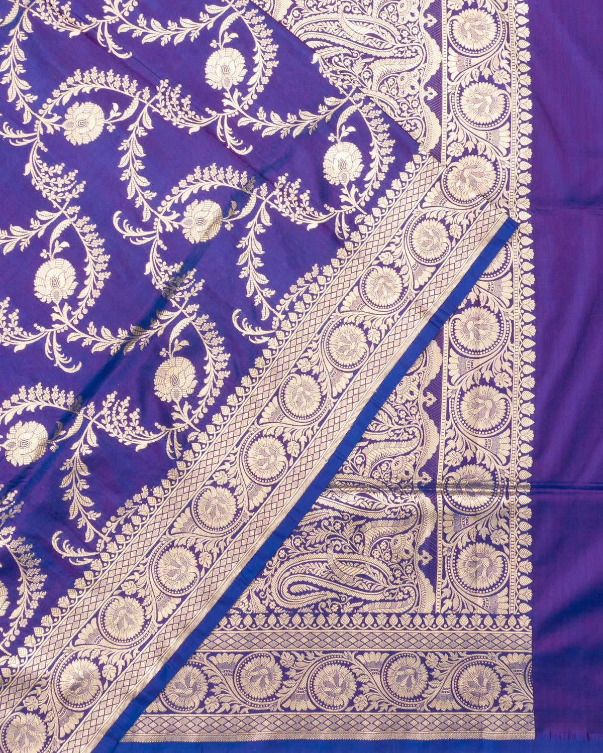 Banarasi Silk Jaal Royal Blue Saree