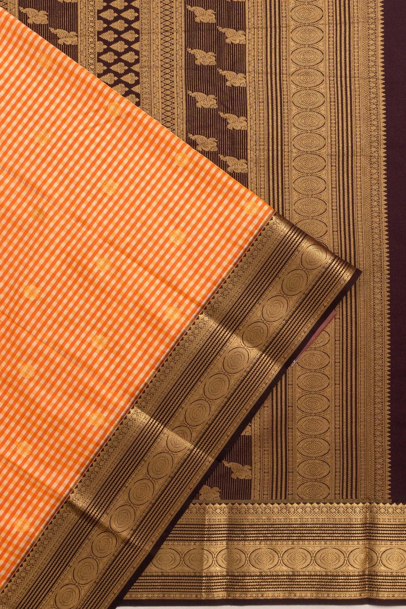 Dharmavaram Art Silk Checks And Butta Green Saree