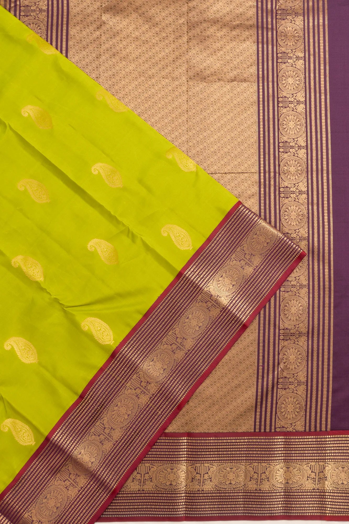 Dharmavaram Silk Butta Green Saree