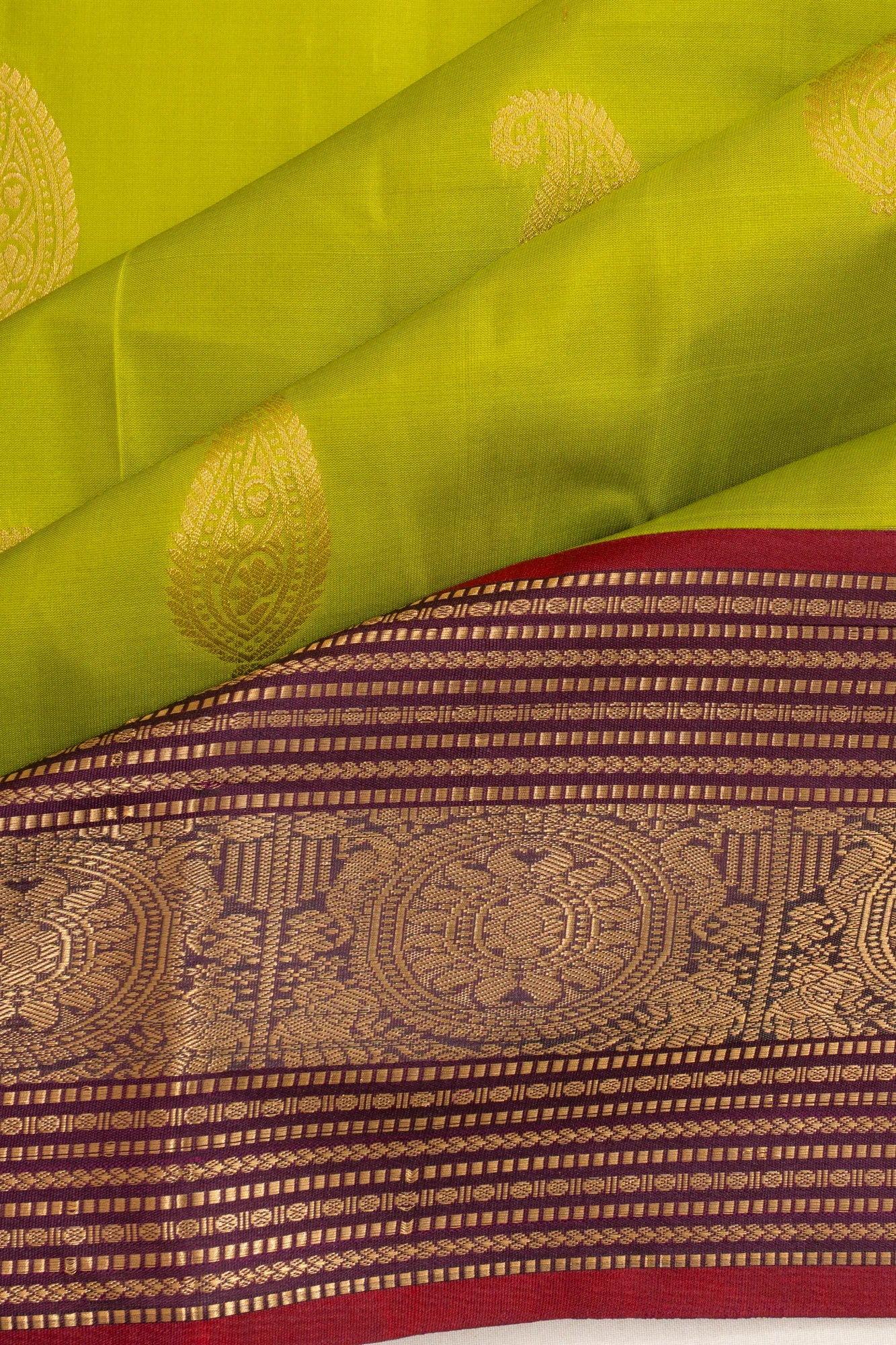 Dharmavaram Silk Butta Green Saree
