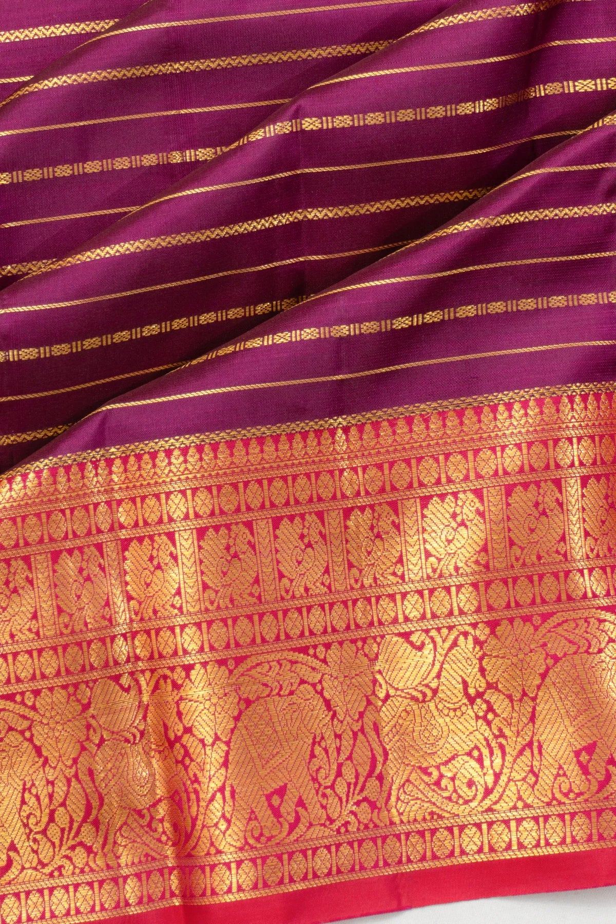 Taranga Kanchi Silk Lines Purple Saree