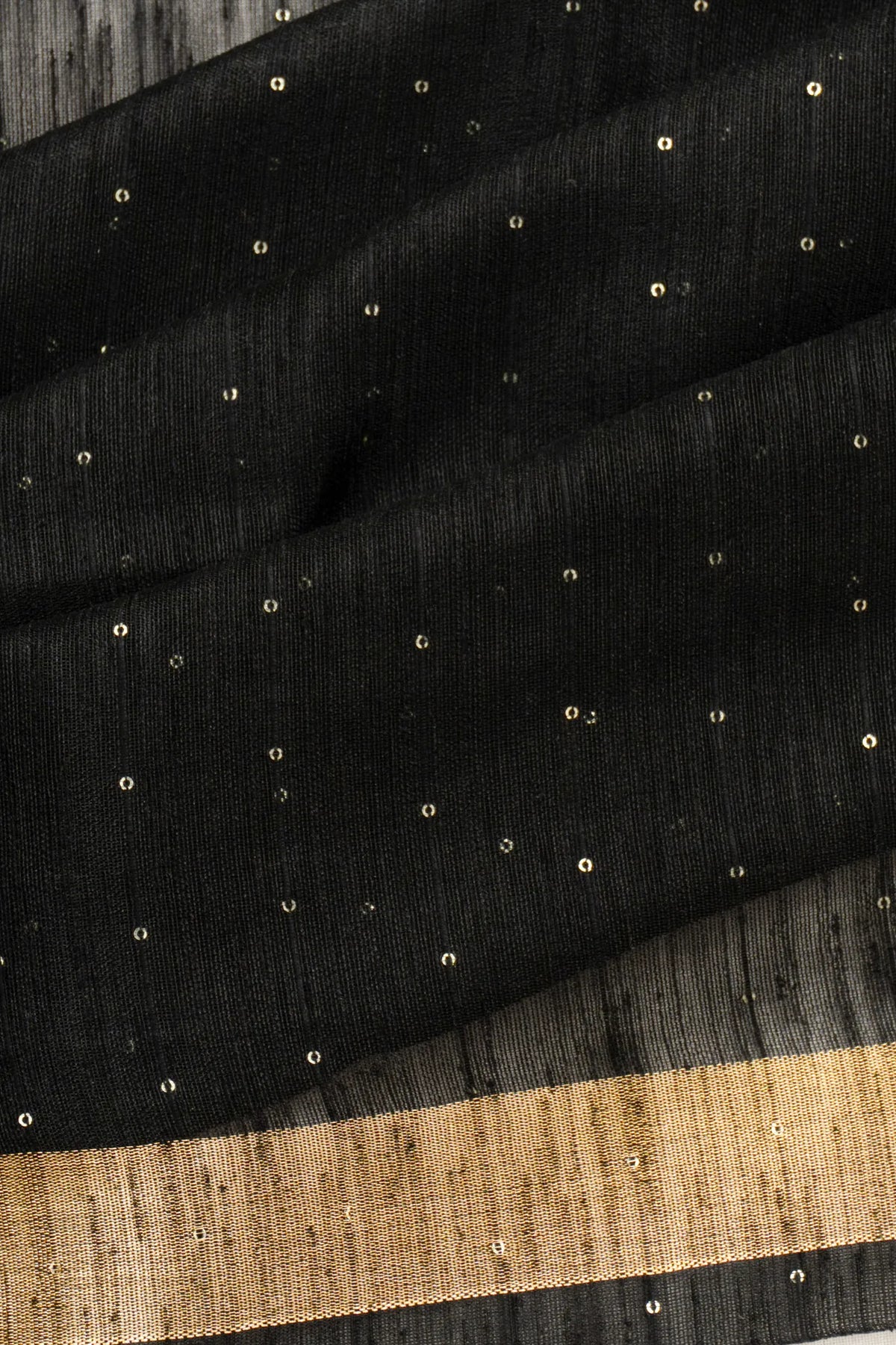 Art Jute Silk Sequin Lines Black Saree