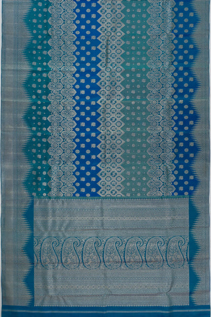 Kanchipuram Silk Brocade Aqua Blue Saree