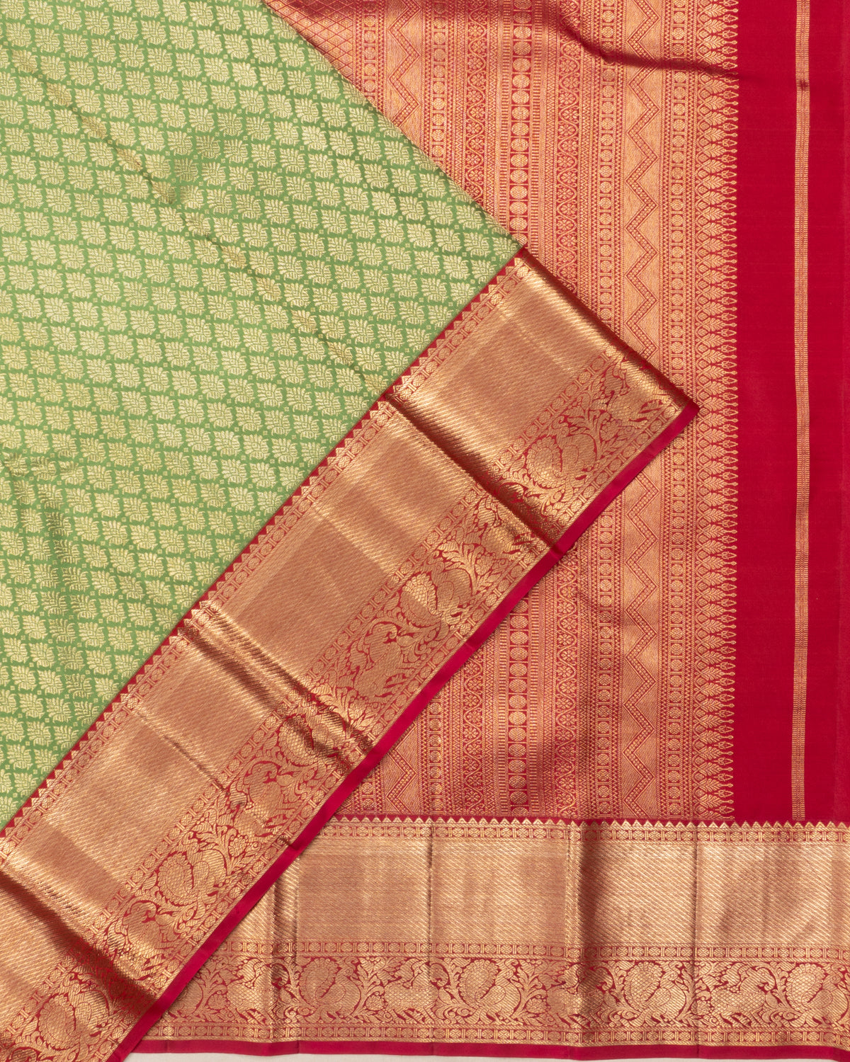 Kanchipuram Silk Brocade Green Saree