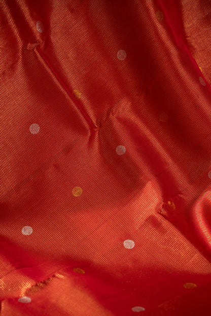 Kanchipuram Silk Brocade And Butta Red Saree