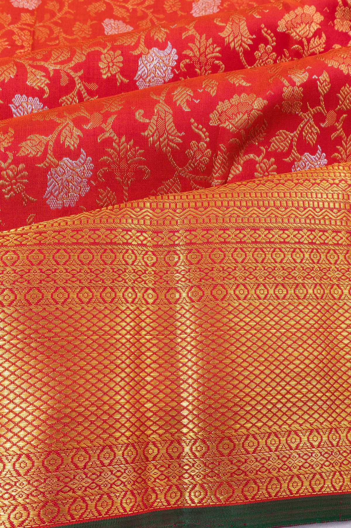 Kanchipuram Silk Jaal Red Saree
