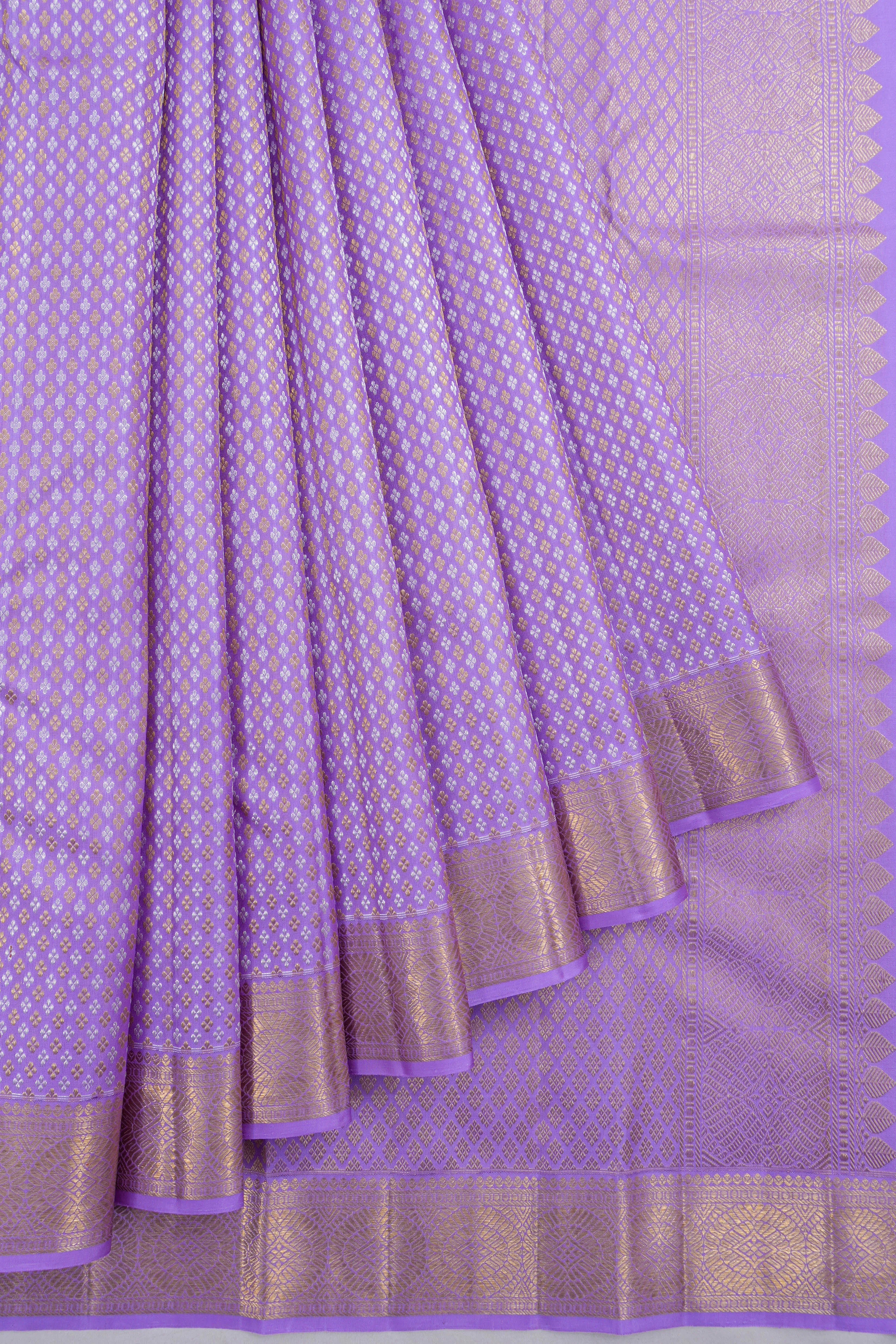 Kanchipuram Silk Brocade Lavender Saree