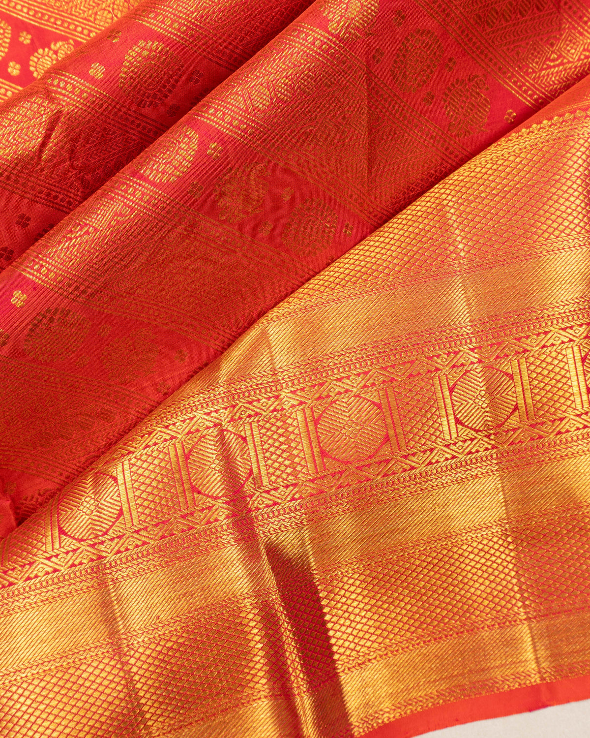 Kanchipuram Silk Brocade Red Saree