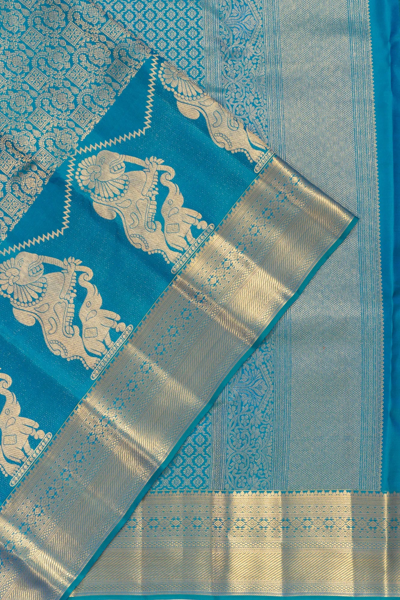 Taranga Kanchi Silk Brocade Blue Saree